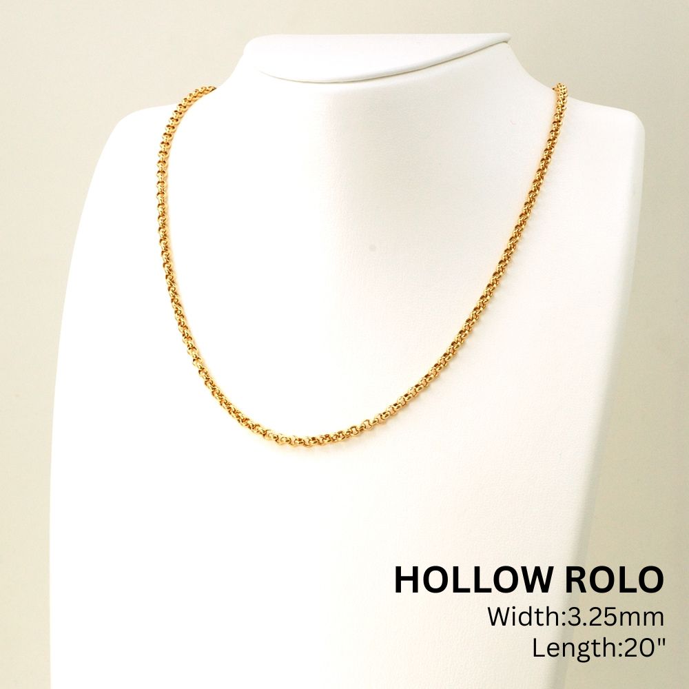 18K YG HOLLOW ROLO