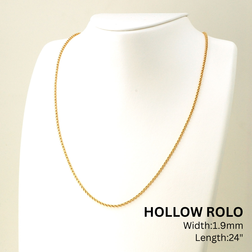 18K YG HOLLOW ROLO