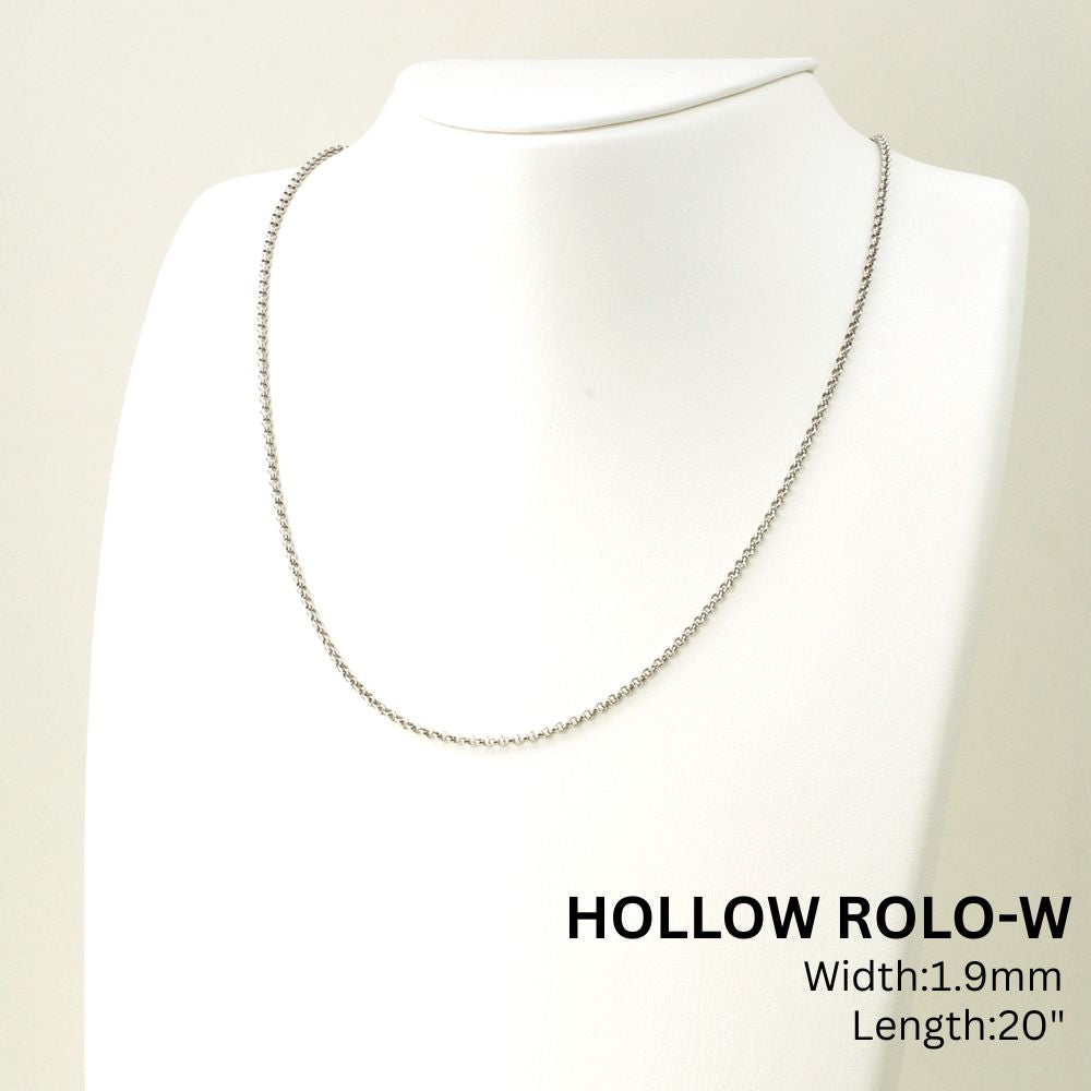 18K WG HOLLOW ROLO