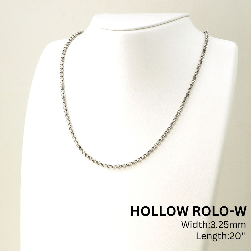 18K WG HOLLOW ROLO