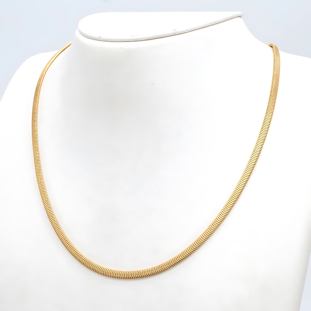 18K YG OVAL SNAKE 3.5SS MV 18"