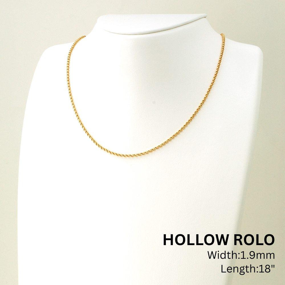 18K YG HOLLOW ROLO