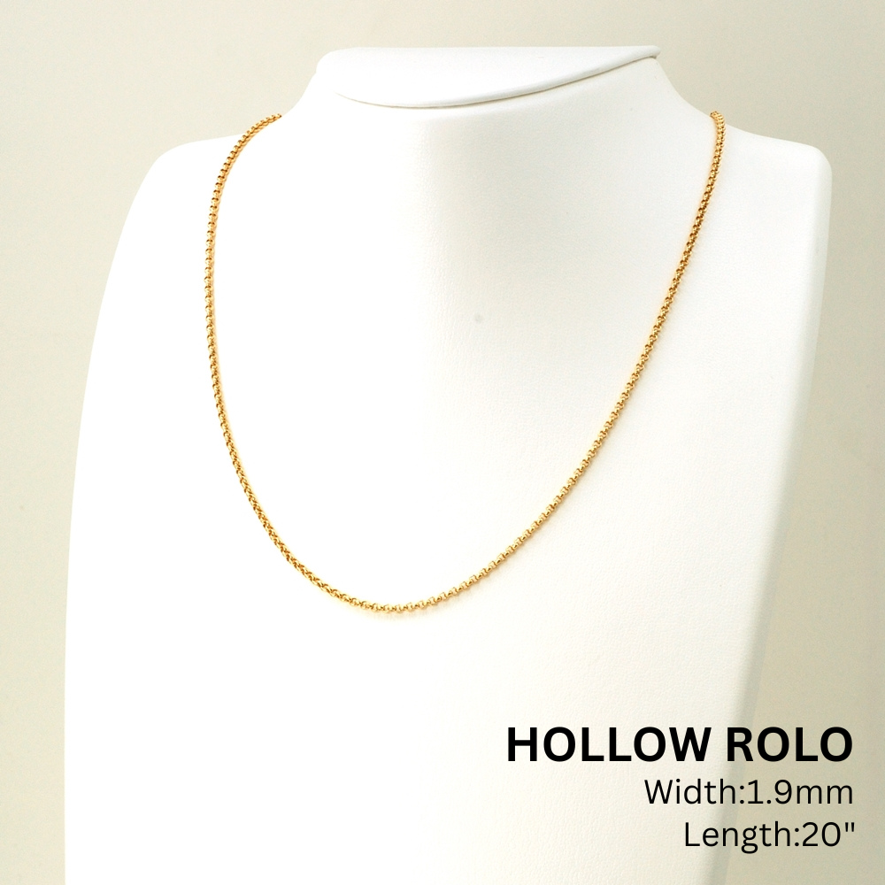 18K YG HOLLOW ROLO