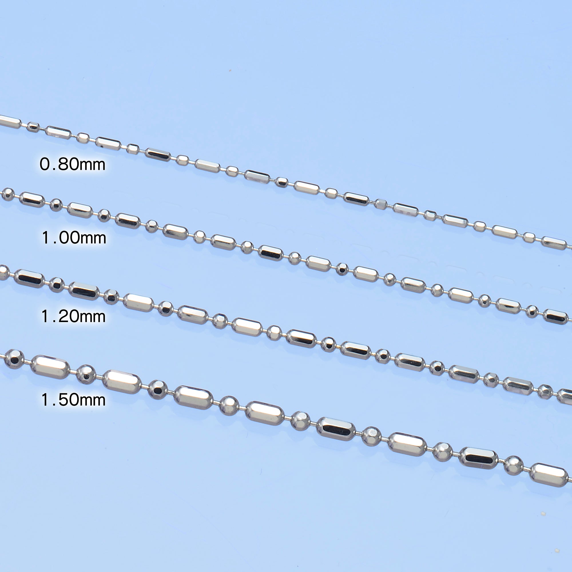 18K WG MIX BALL CHAIN