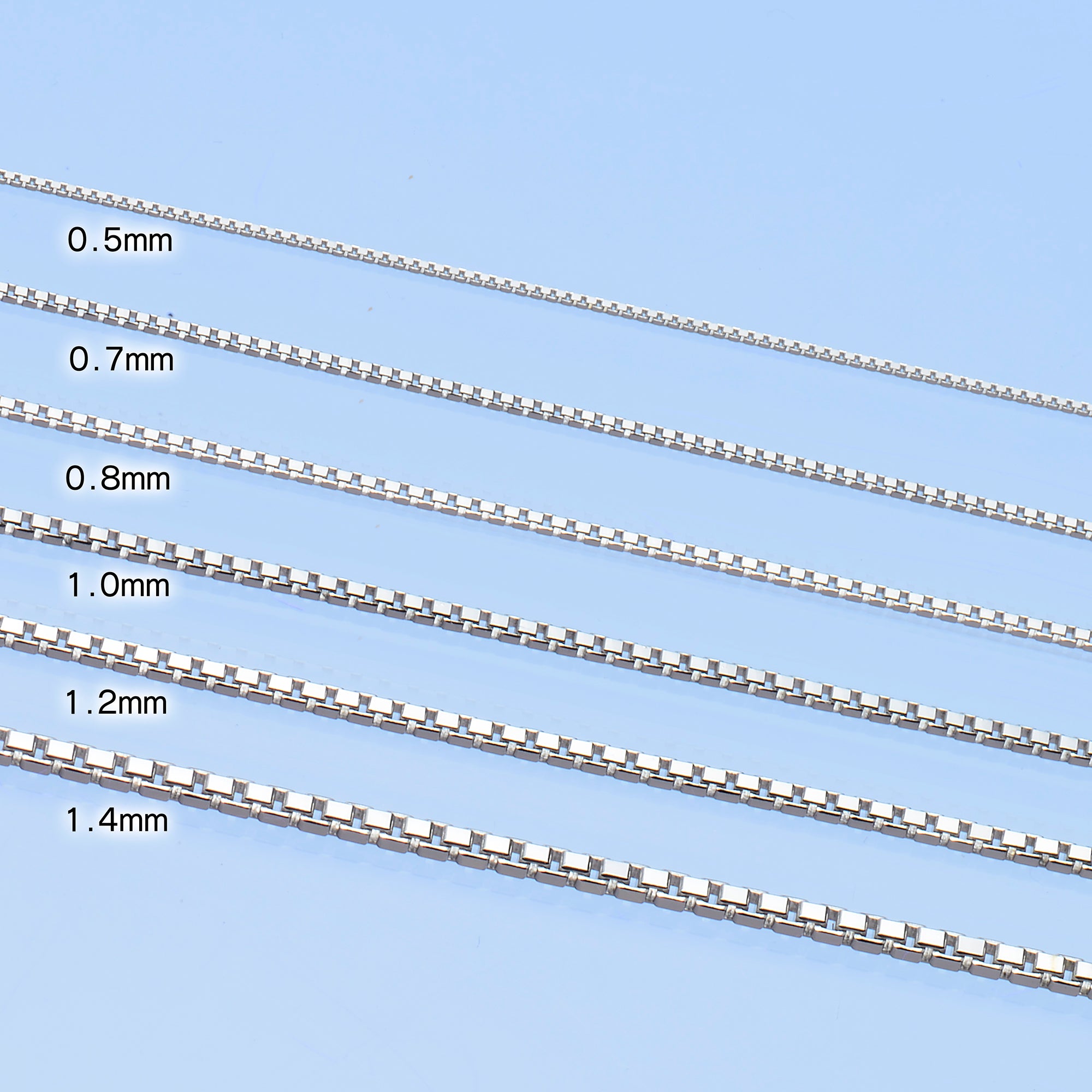 18K WG BOX CHAIN(VENETIAN)