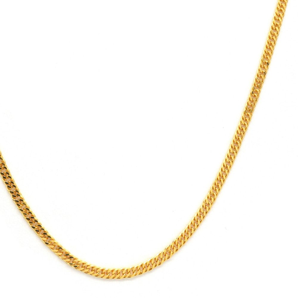 24K YG W.CURB-6DC NECKLACE