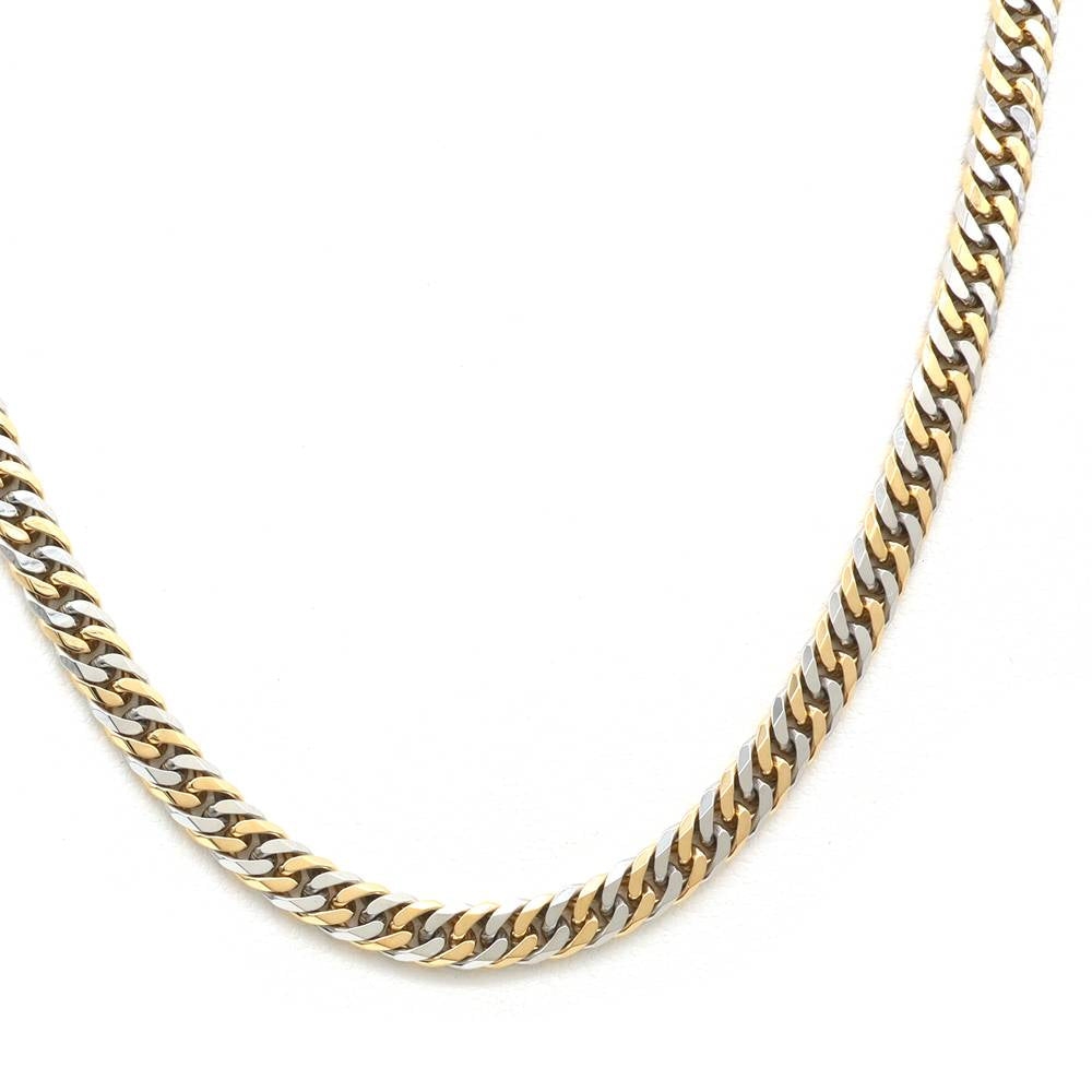 18K/PT850 W.CURB-6DC NECKLACE