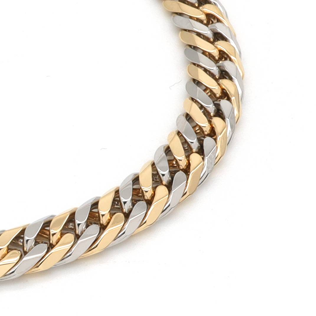 18K/PT850 W.CURB-6DC BRACELET