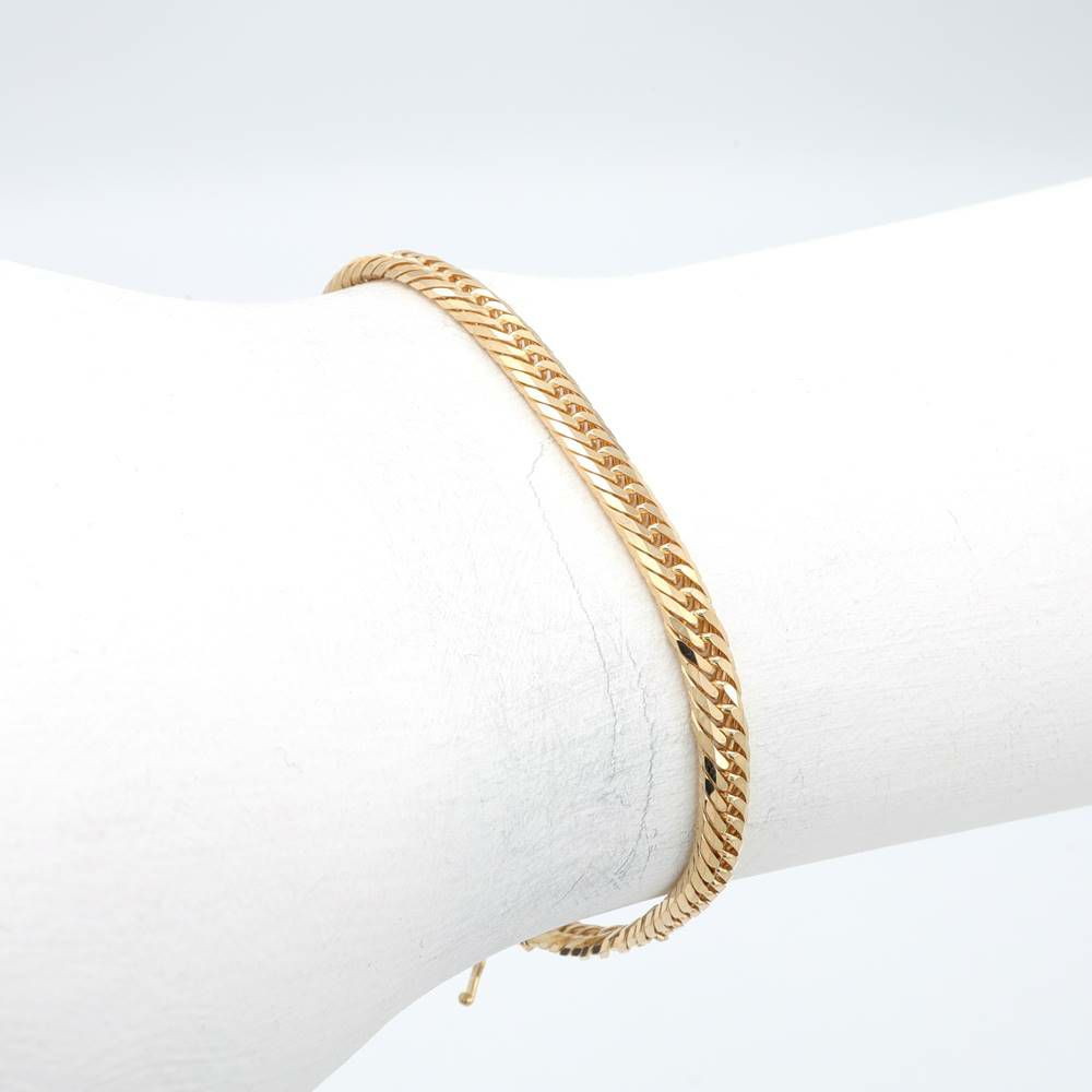 18K YG T.CURB-8DC BRACELET
