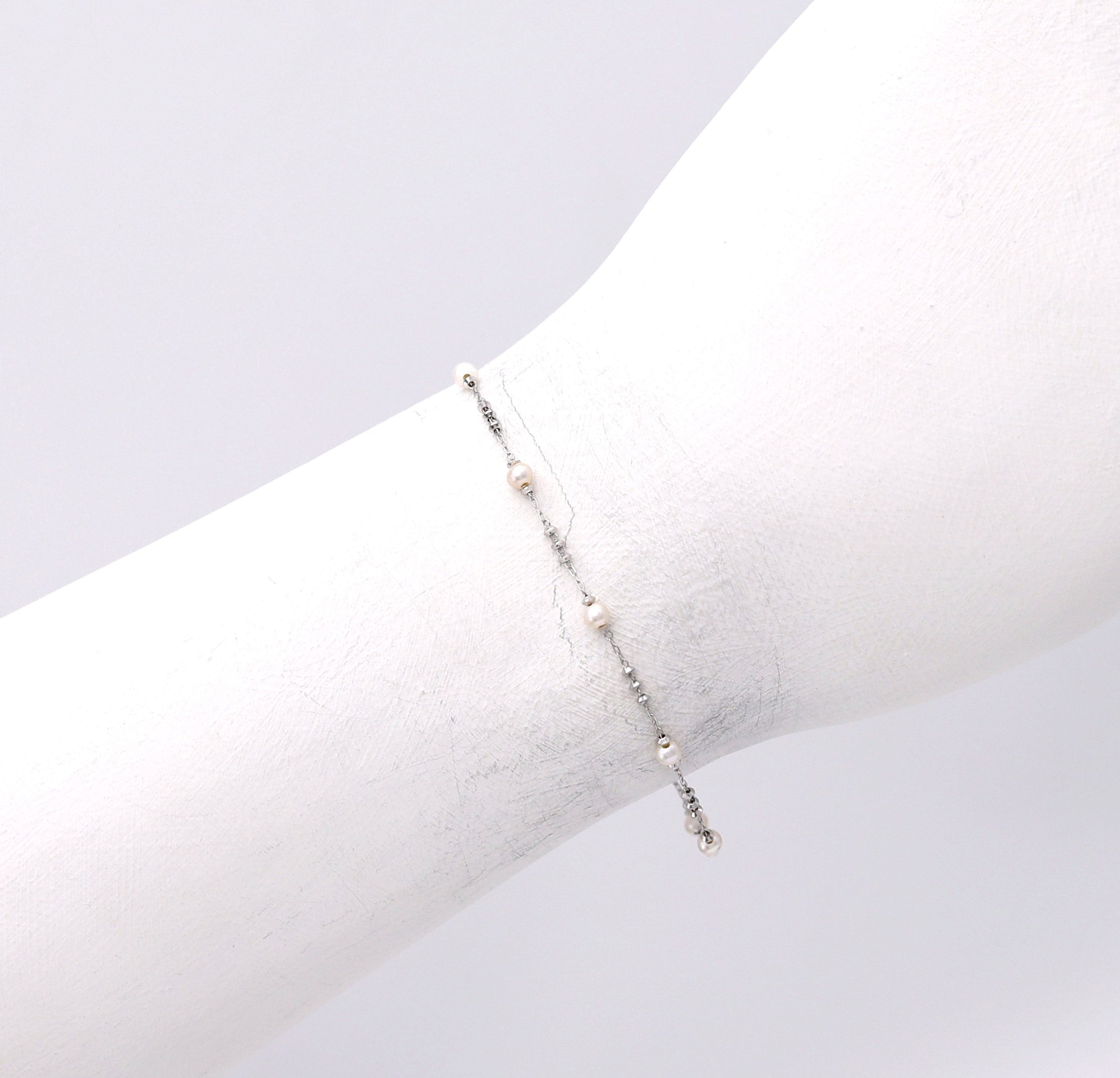 18K WG SZ PEARL WG 7"