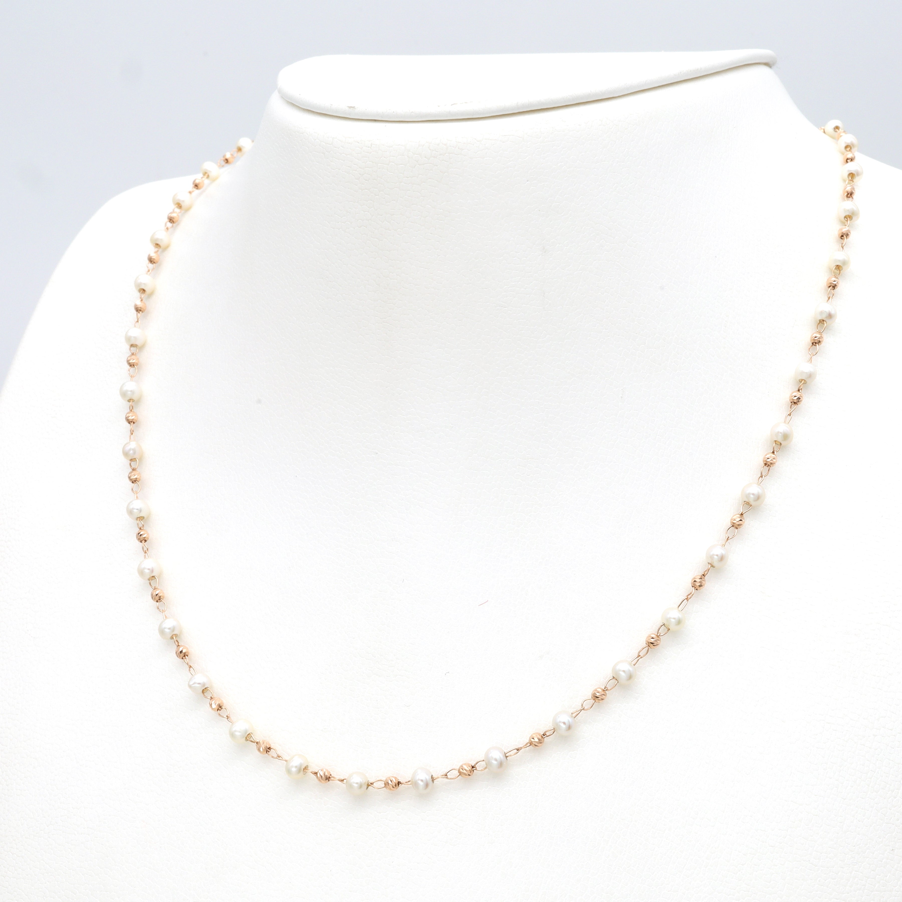 18K ROSE SZ PEARL R MV 18"