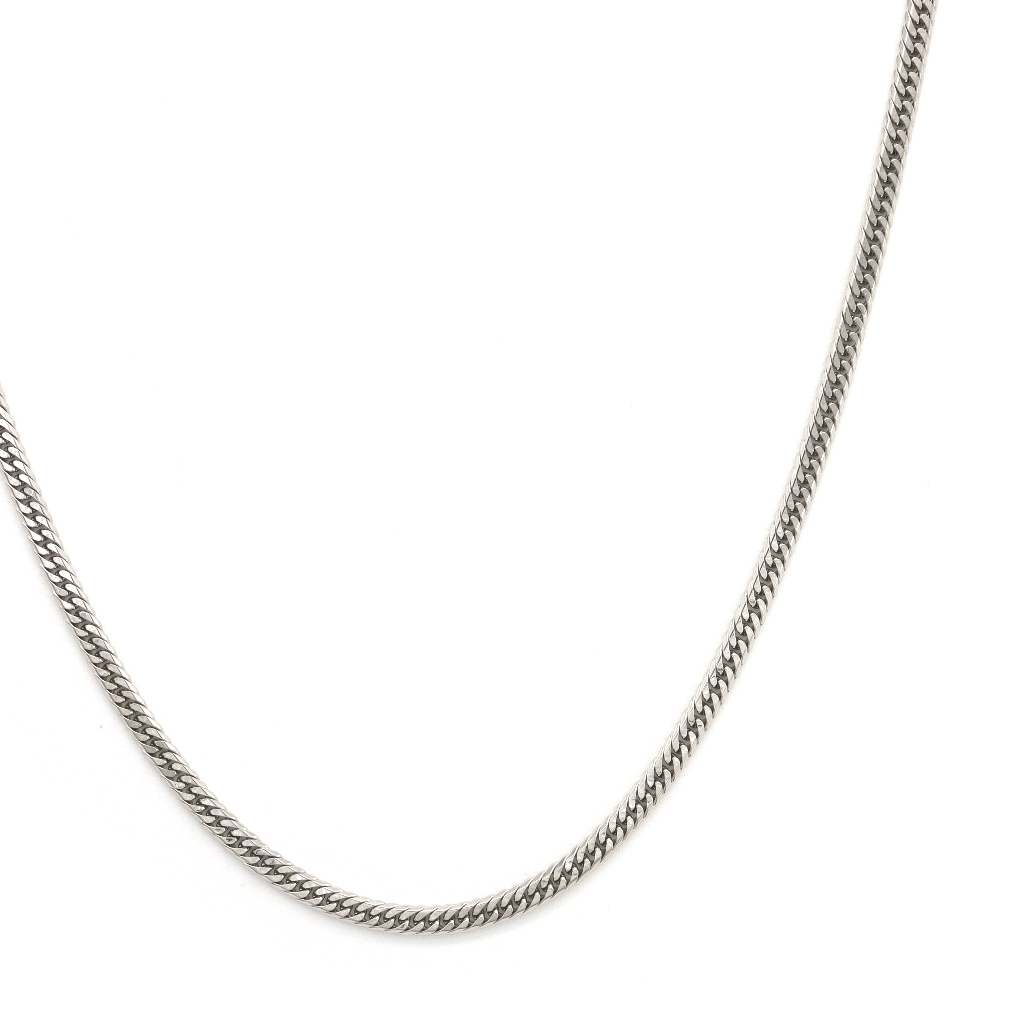 PT950 W.CURB-6DC NECKLACE