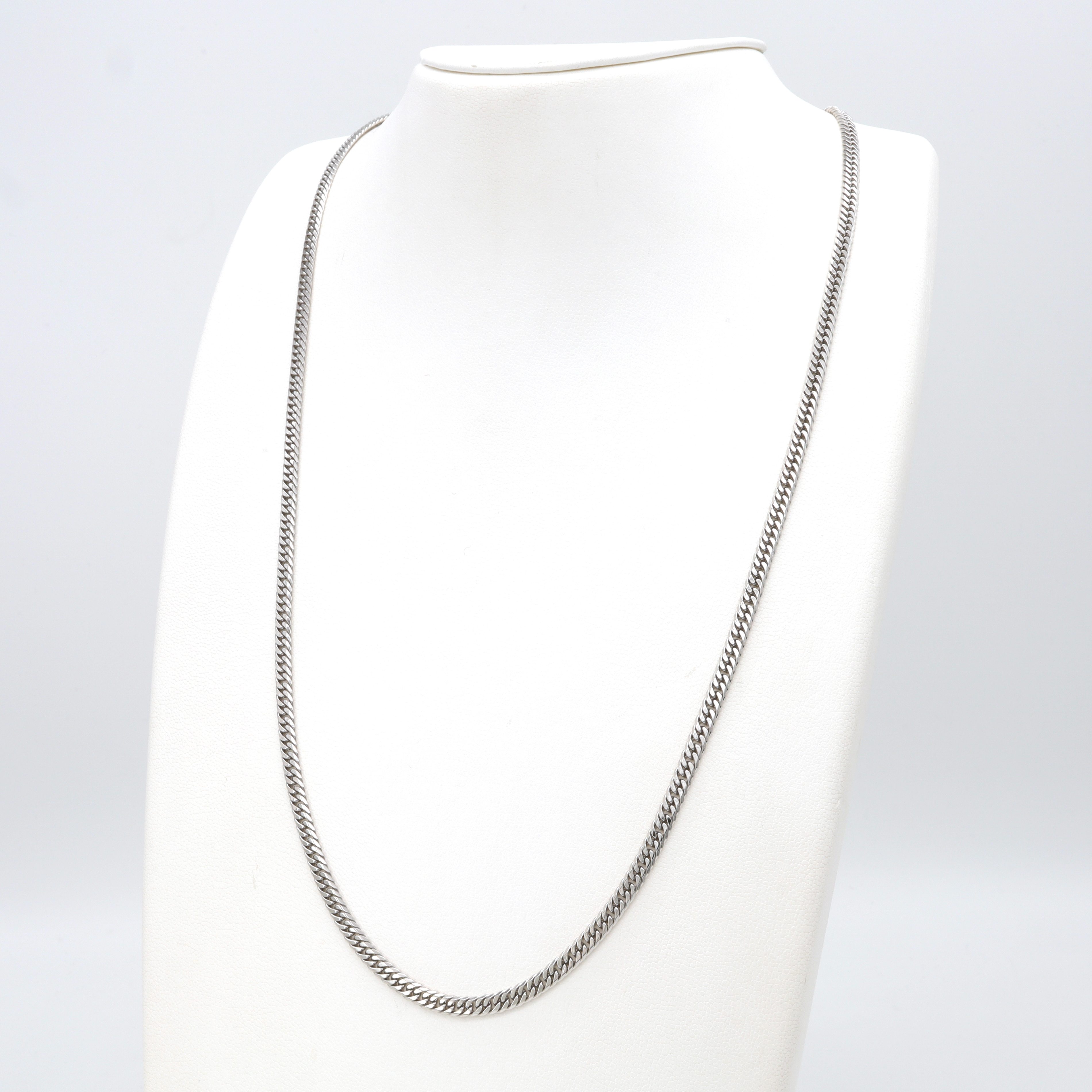 PT950 W.CURB-6DC NECKLACE