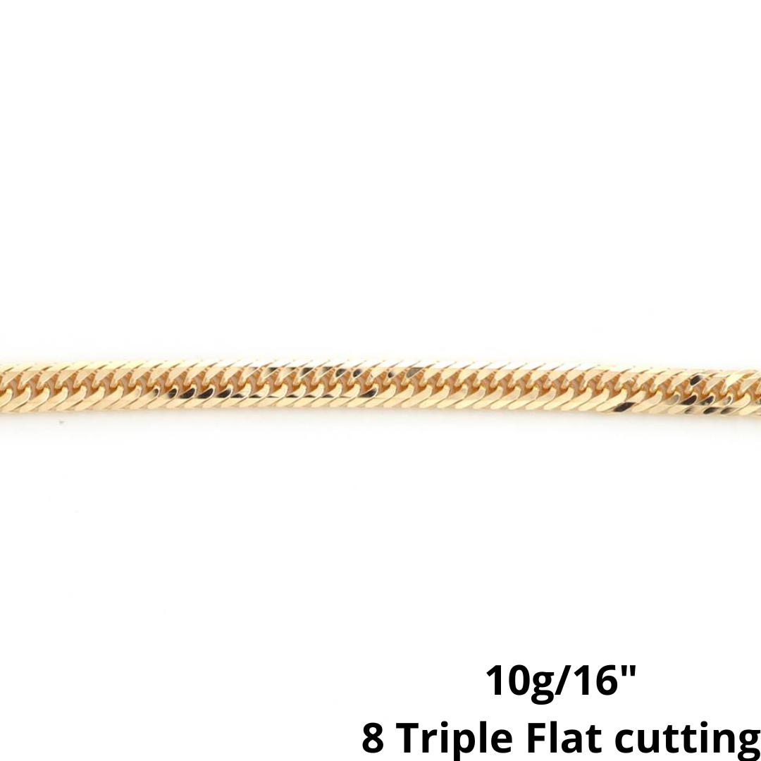 18K YG T.CURB-8DC NECKLACE