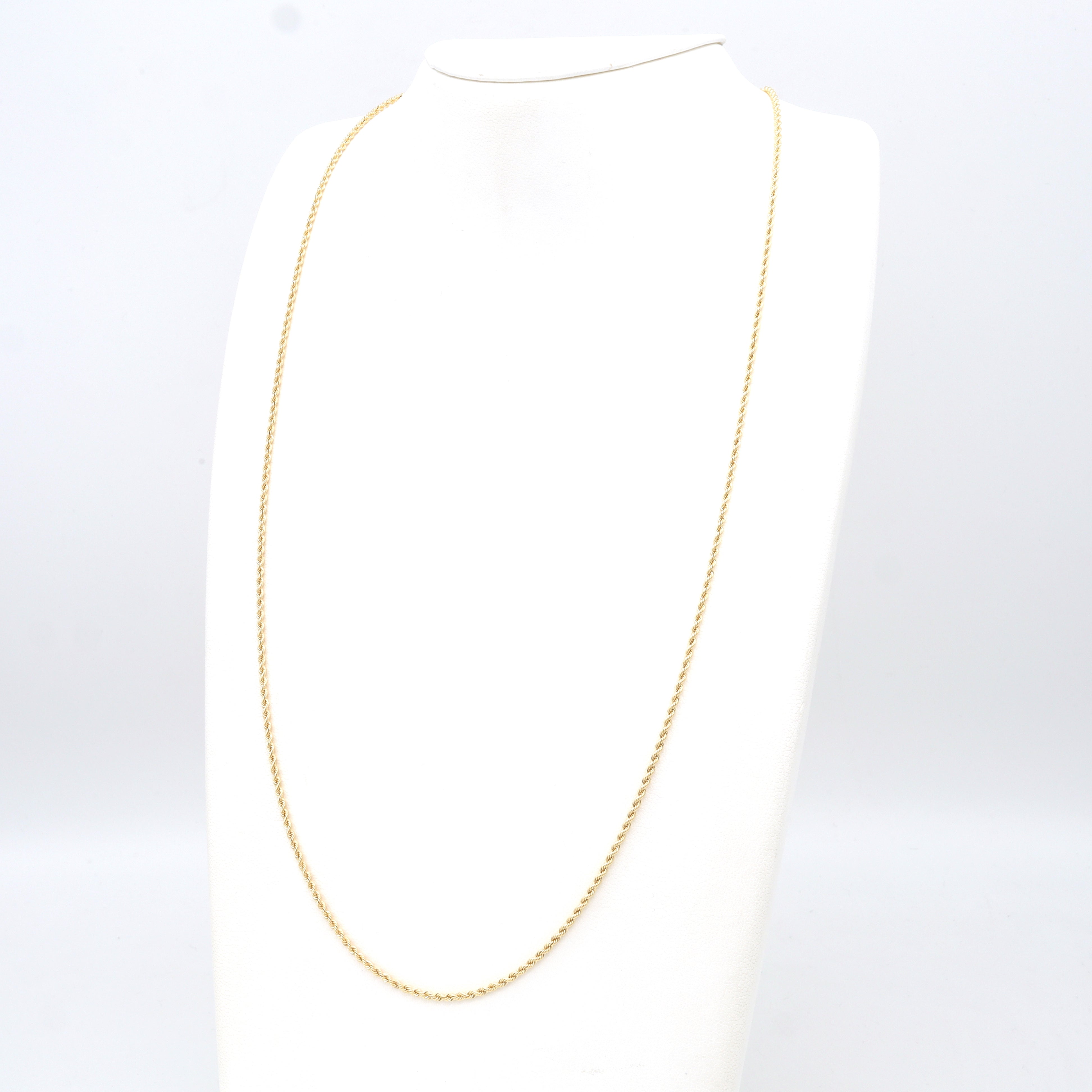 18K YG ROPE CHAIN MV 28"