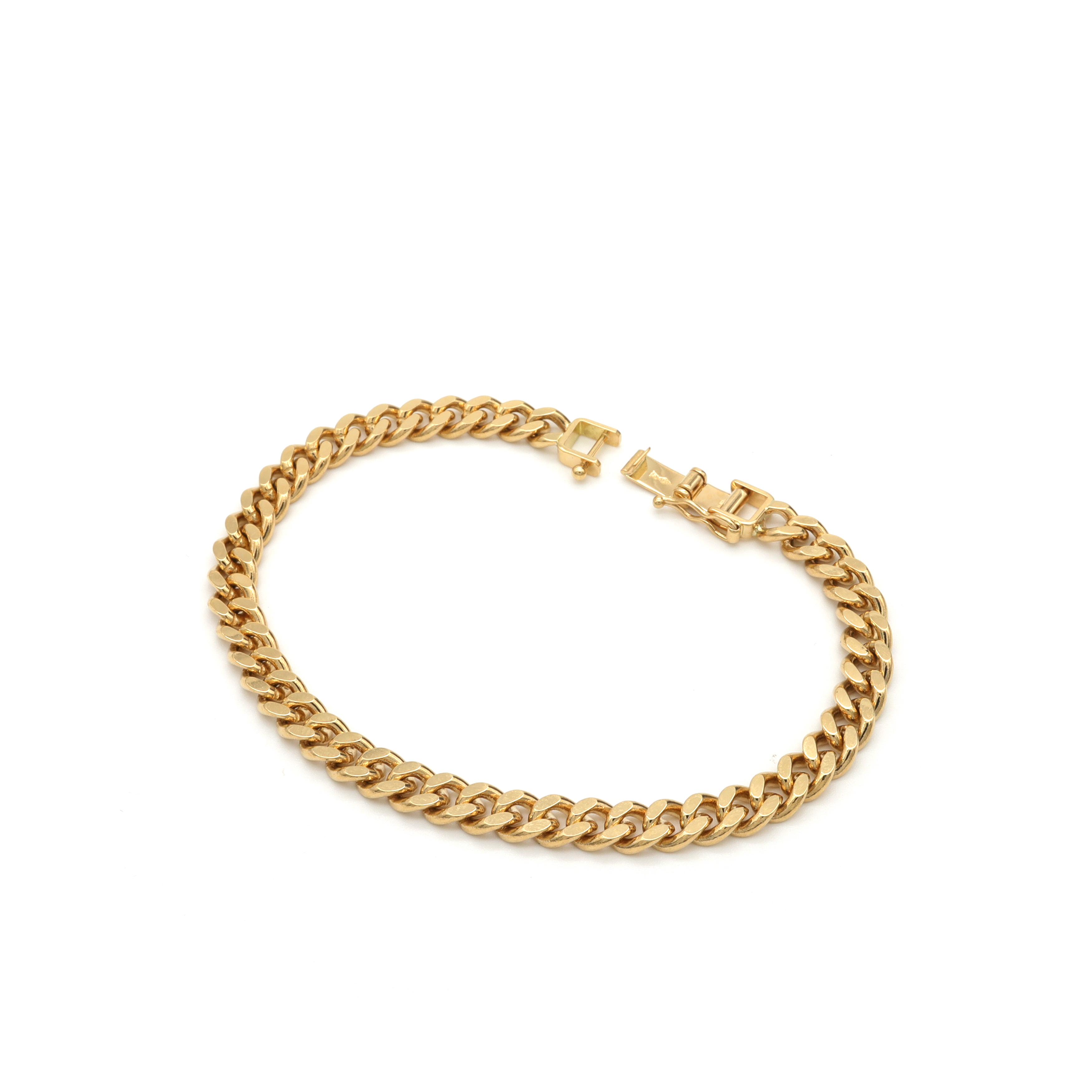 18K YG CURB-2DC BRACELET