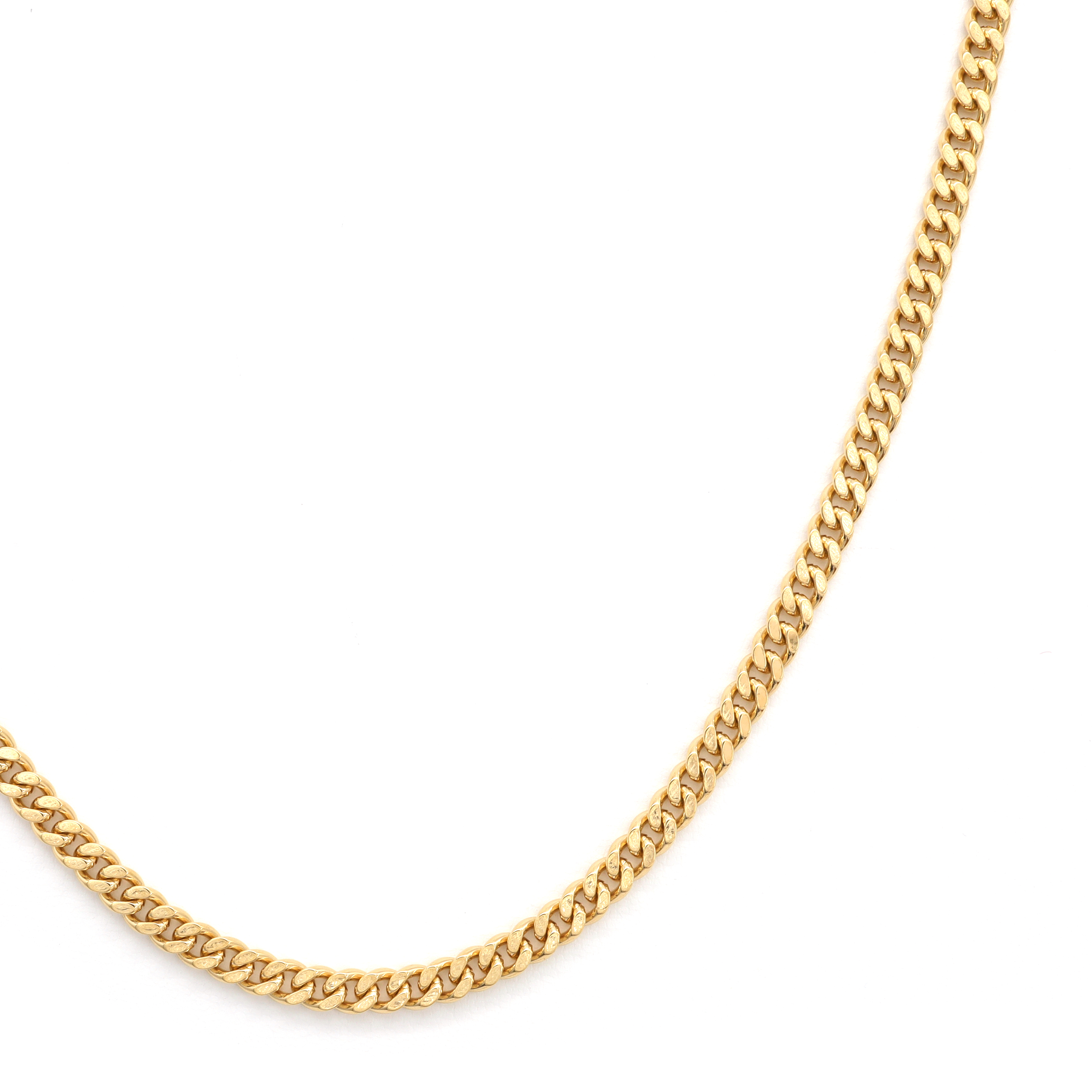 18K YG CURB-2DC NECKLACE