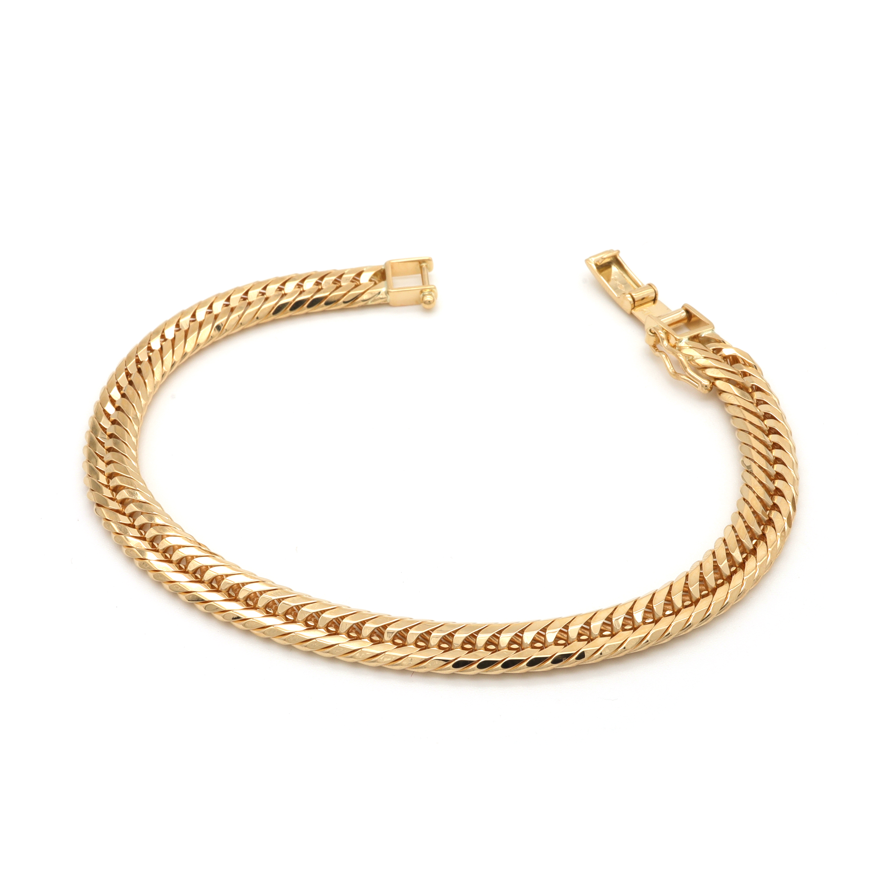 18K YG T.CURB-12DC BRACELET
