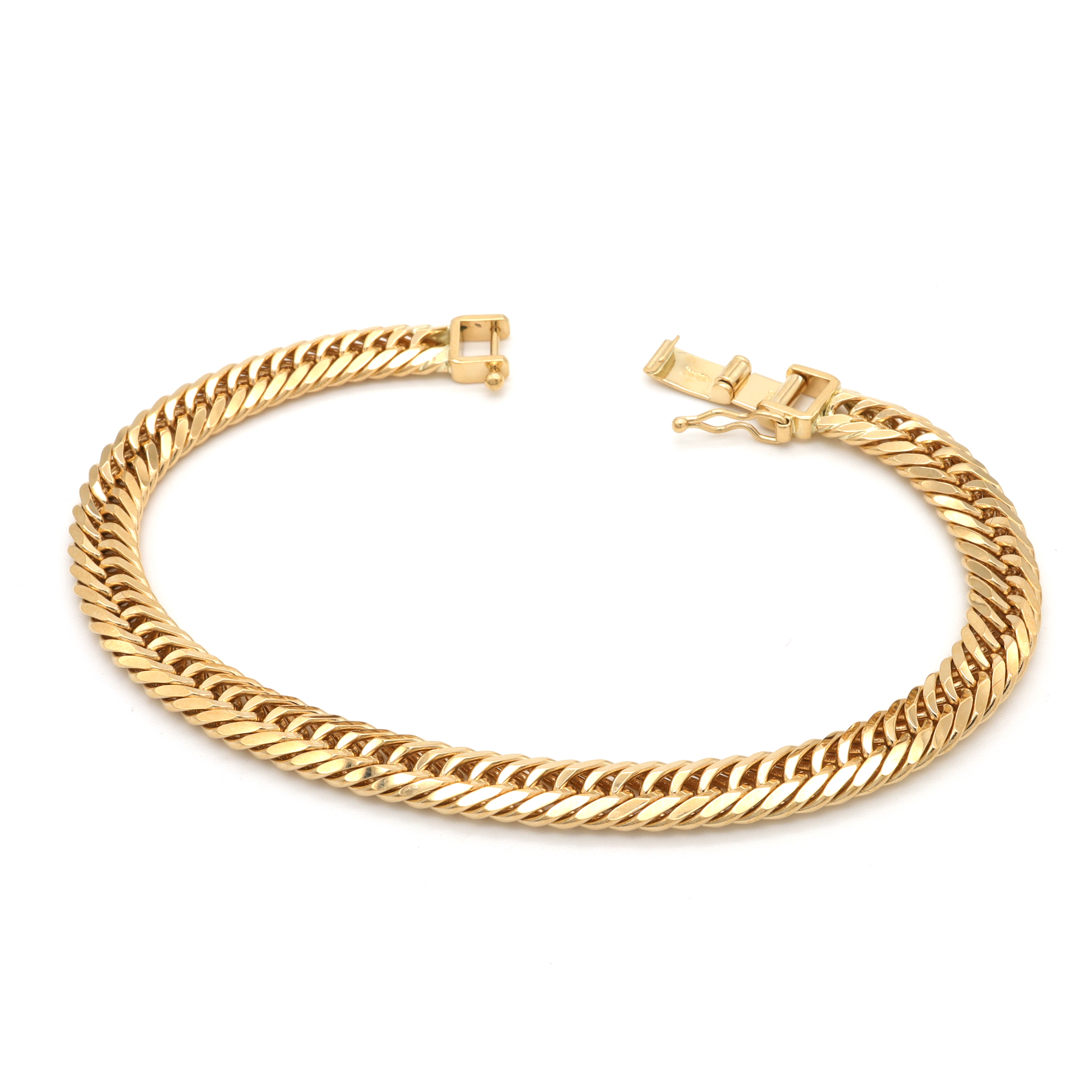 18K YG T.CURB-8DC BRACELET