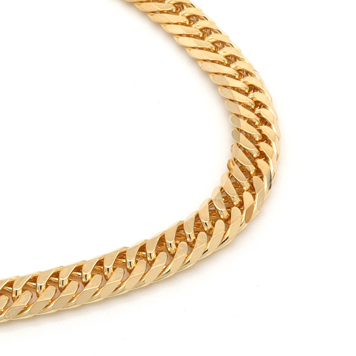 18K YG W.CURB-6DC BRACELET