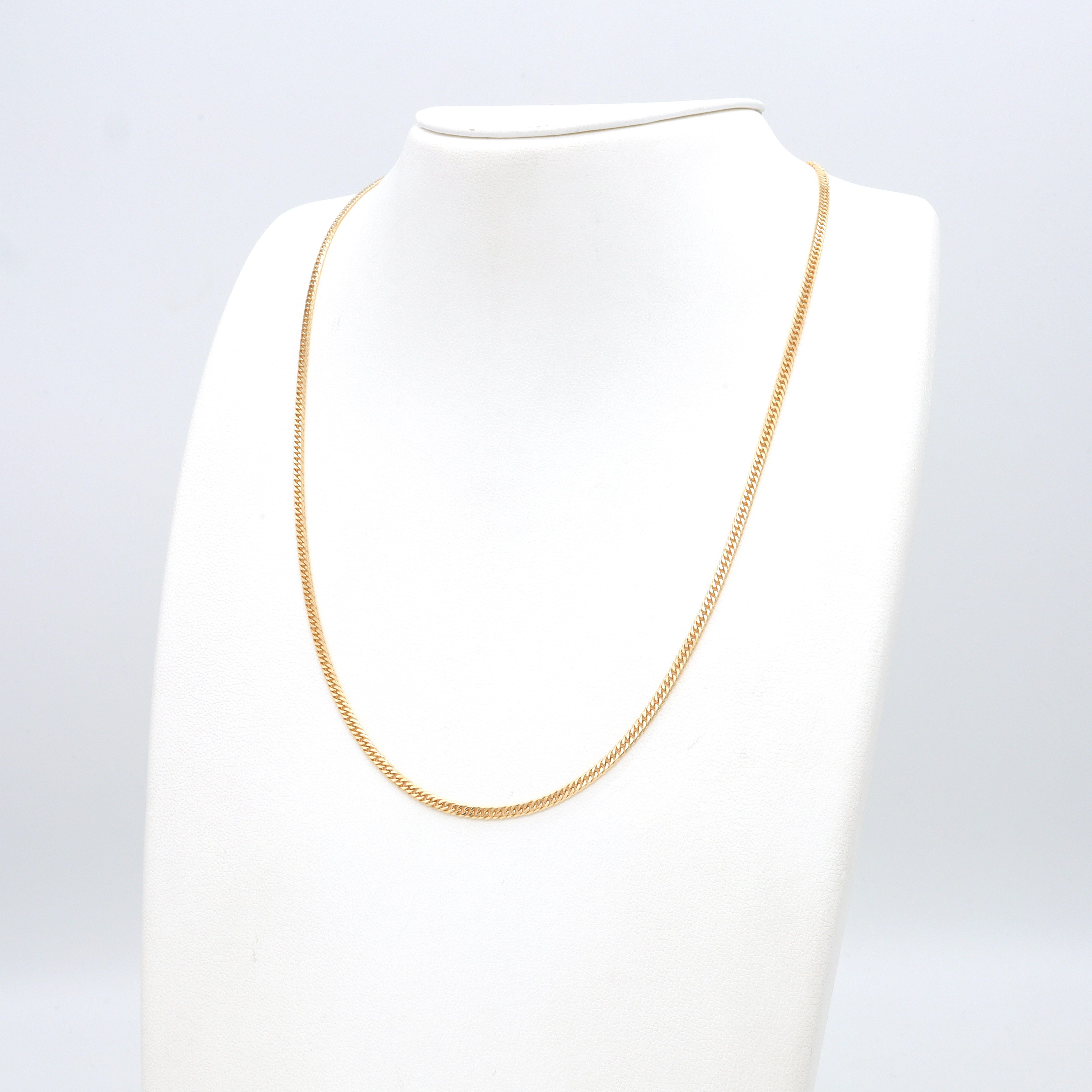 18K YG W.CURB-6DC NECKLACE