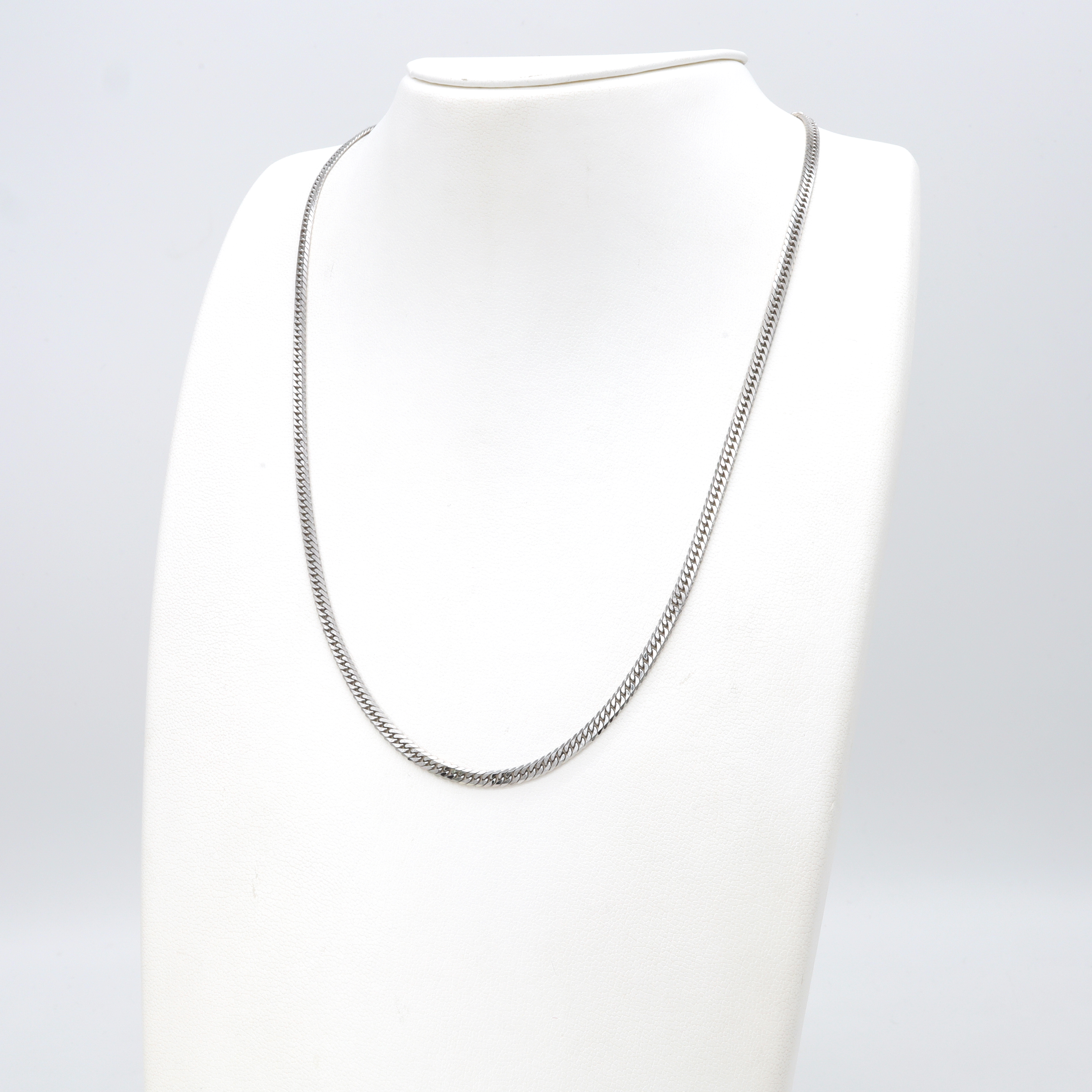 PT950 W.CURB-6DC NECKLACE