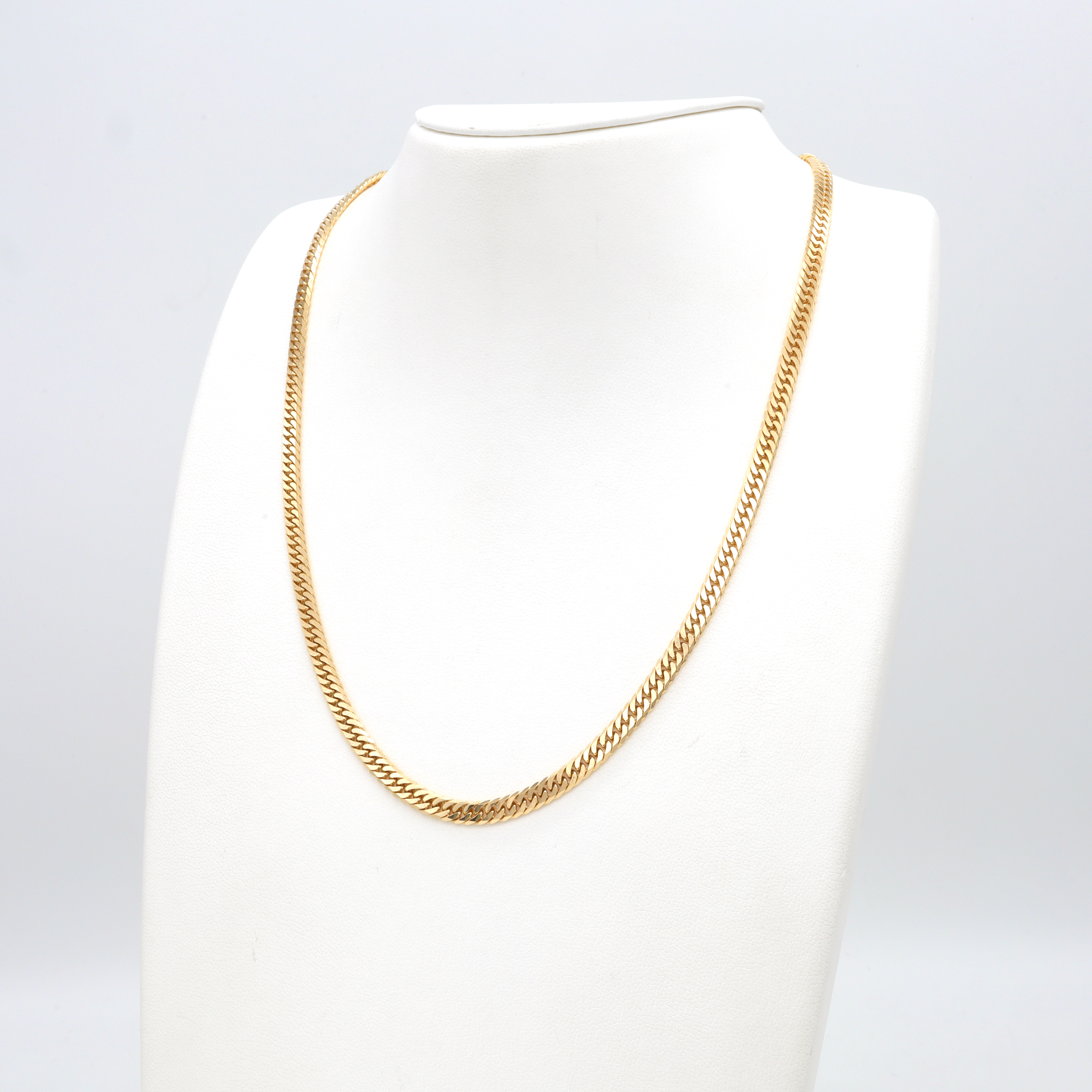 18K YG W.CURB-6DC NECKLACE