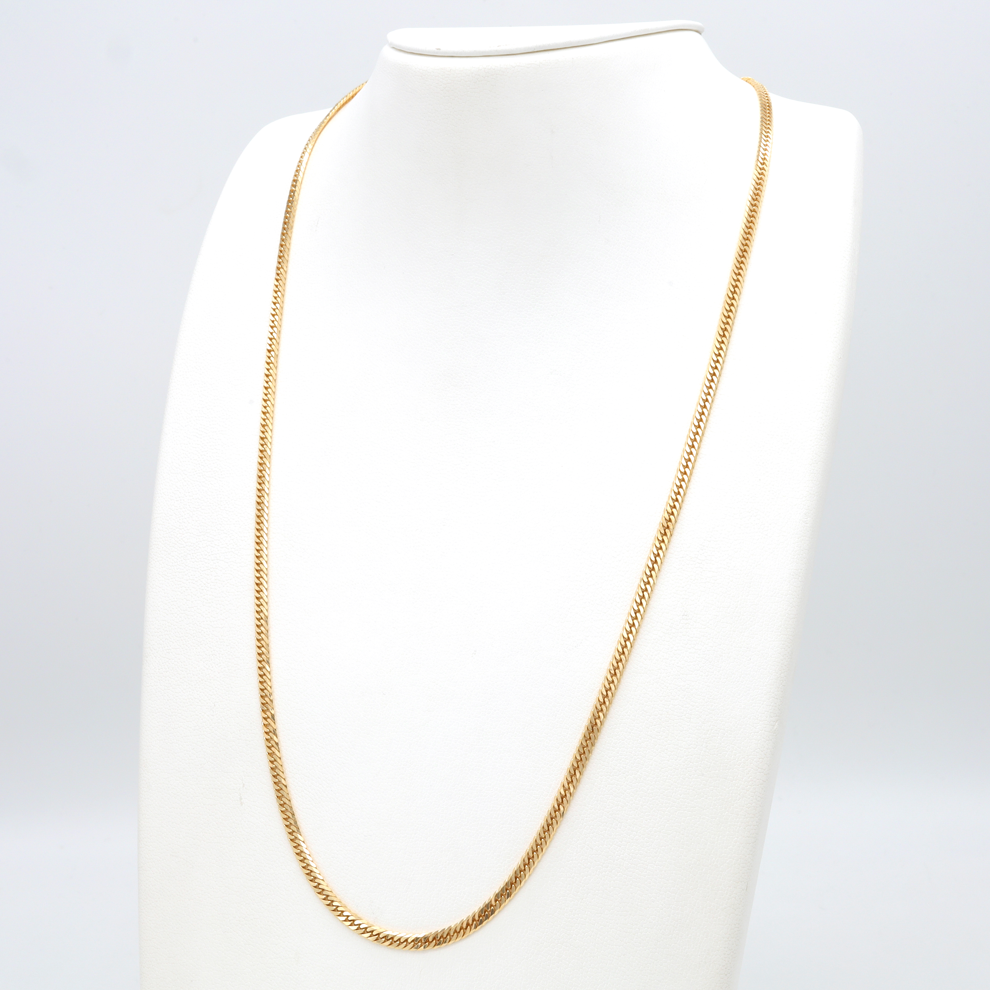 18K YG W.CURB-6DC NECKLACE