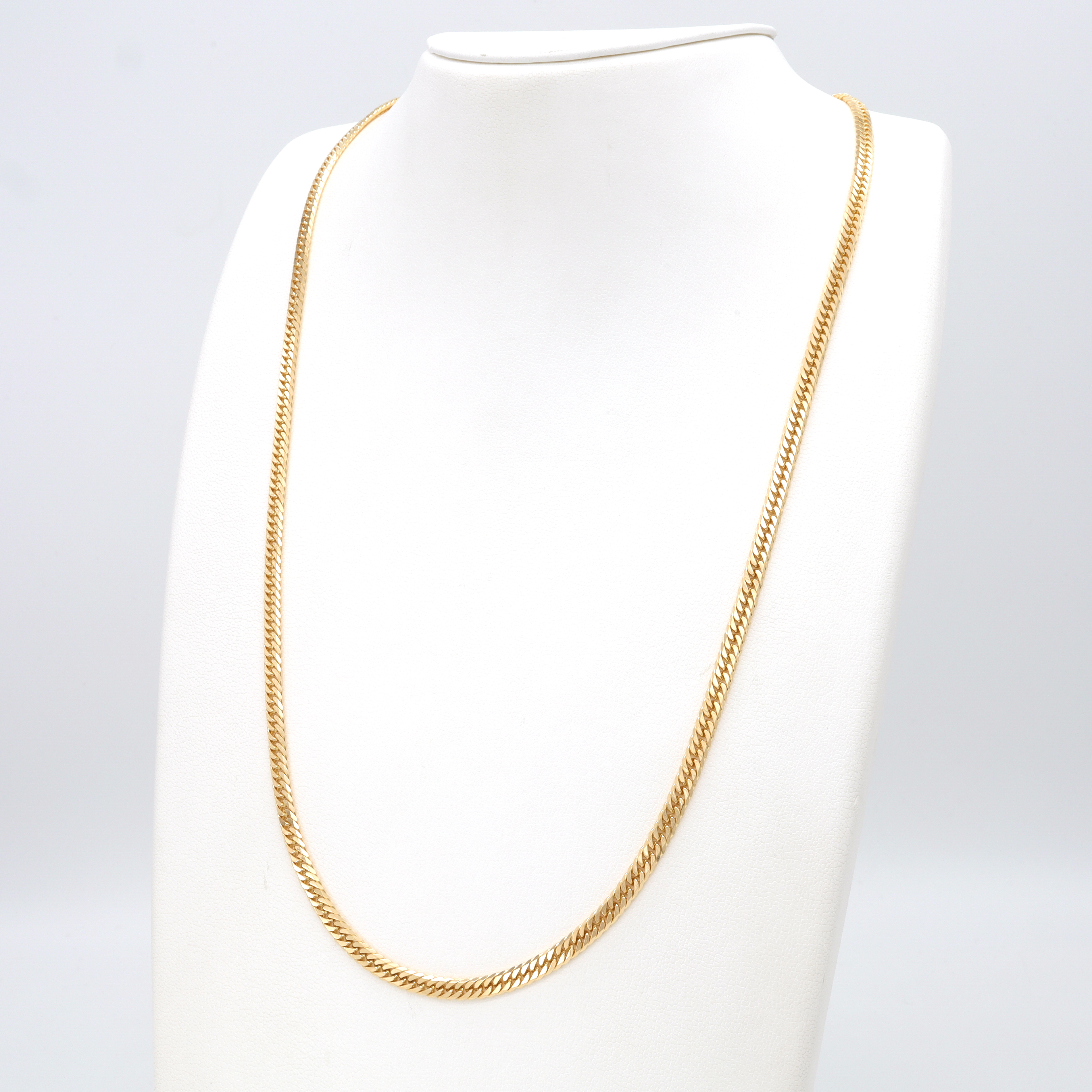 18K YG W.CURB-6DC NECKLACE