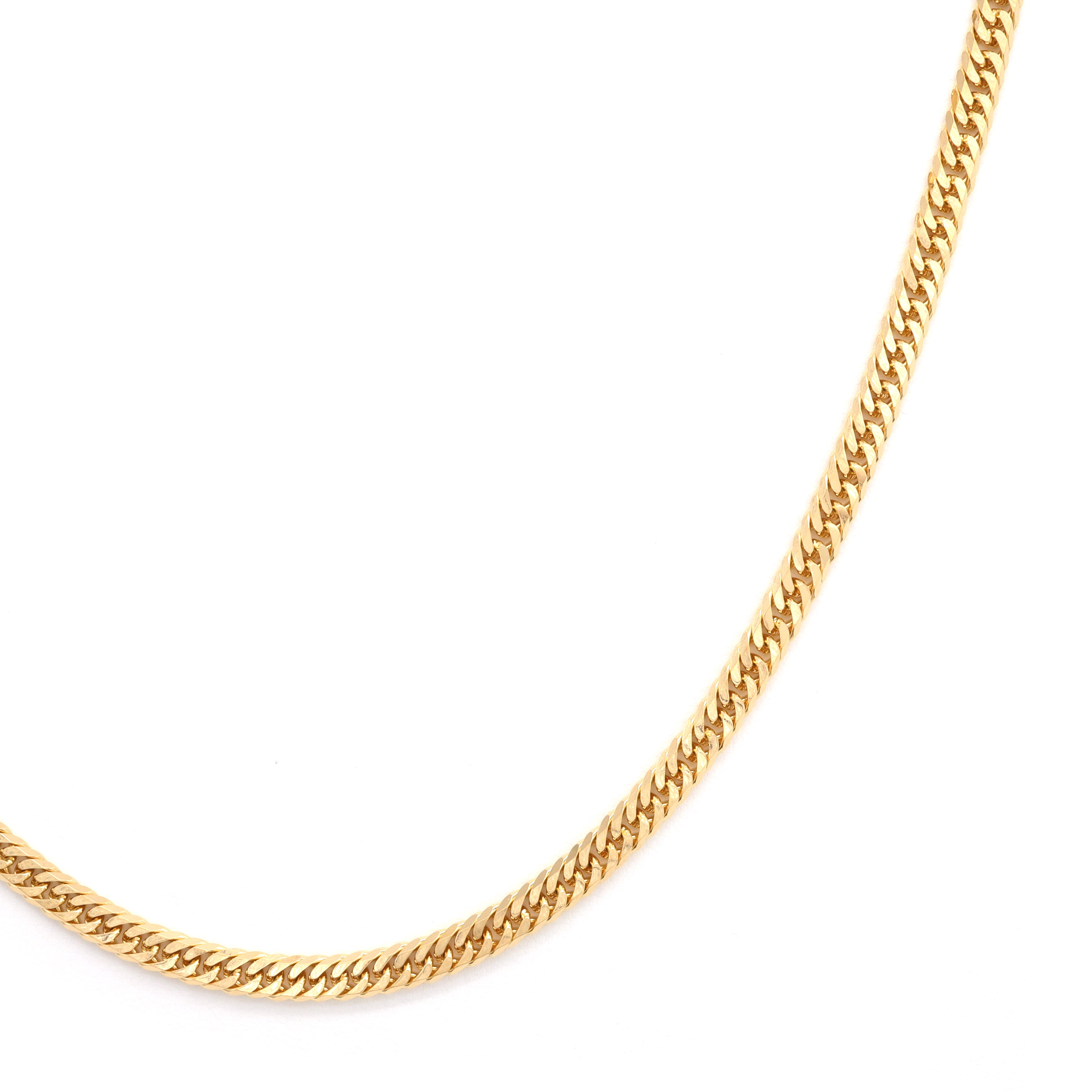 18K YG W.CURB-6DC NECKLACE