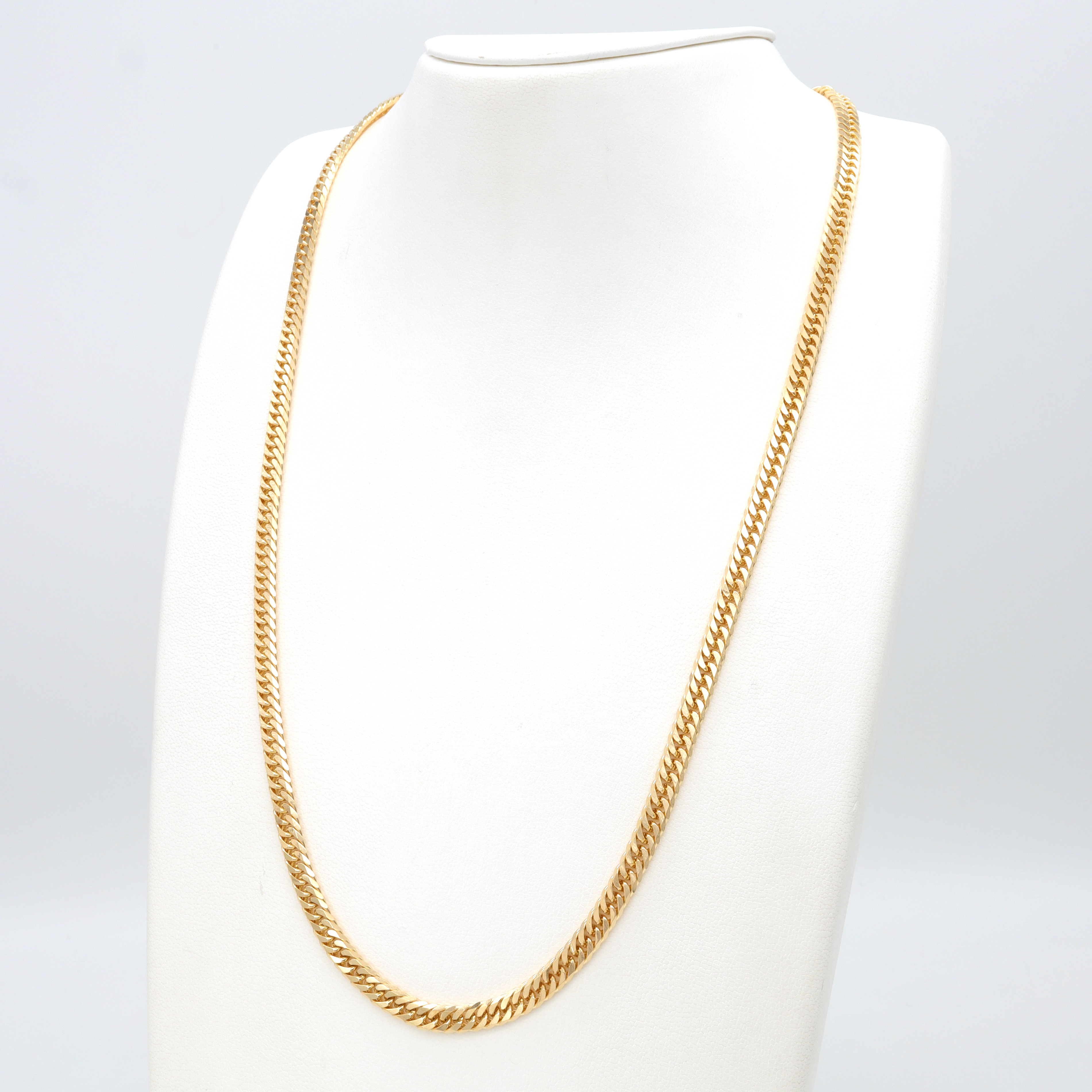 18K YG W.CURB-6DC NECKLACE
