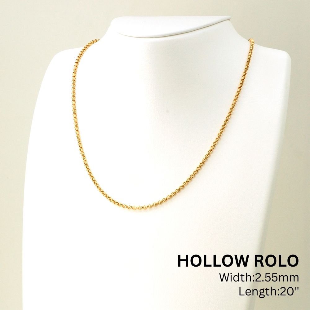 18K YG HOLLOW ROLO