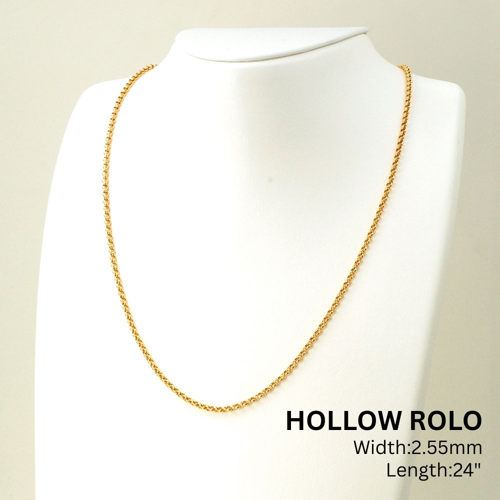 18K YG HOLLOW ROLO