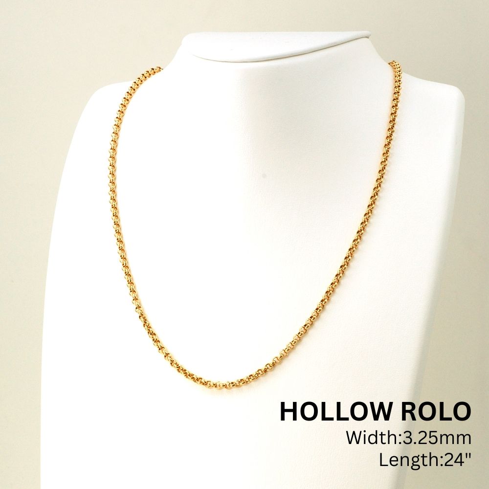 18K YG HOLLOW ROLO