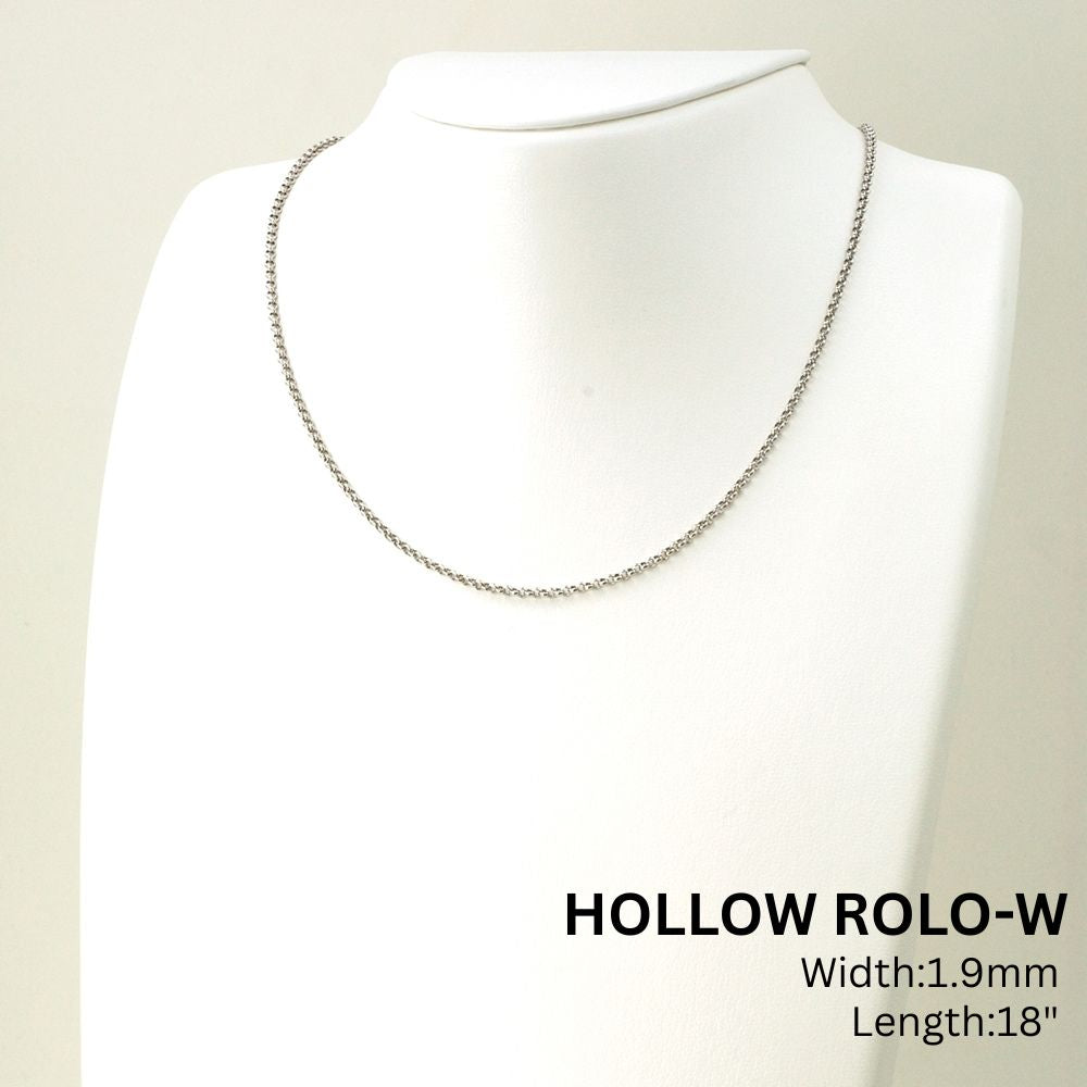 18K WG HOLLOW ROLO