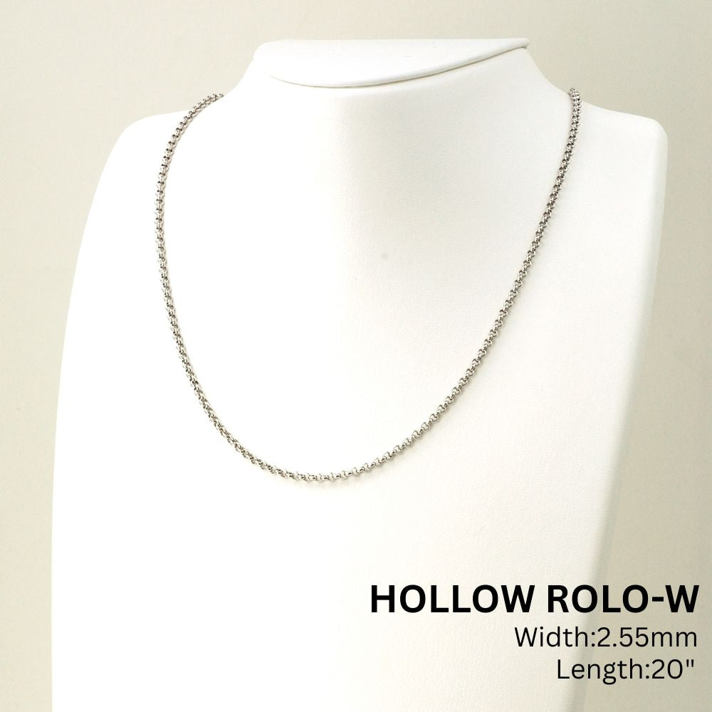18K WG HOLLOW ROLO