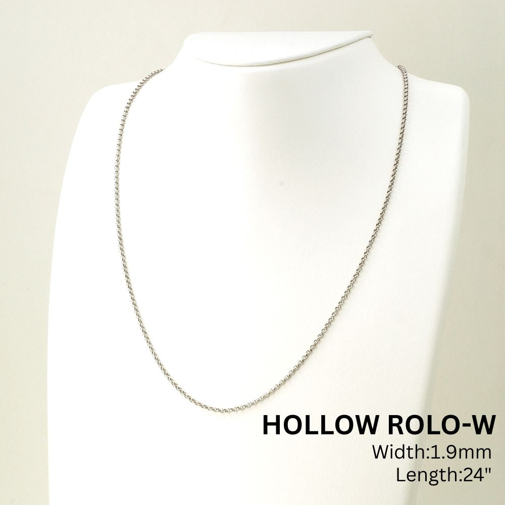 18K WG HOLLOW ROLO