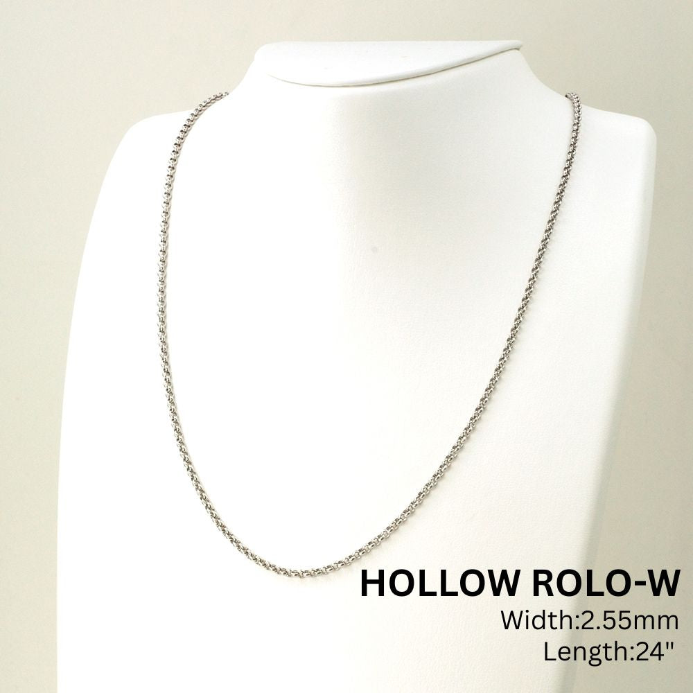 18K WG HOLLOW ROLO