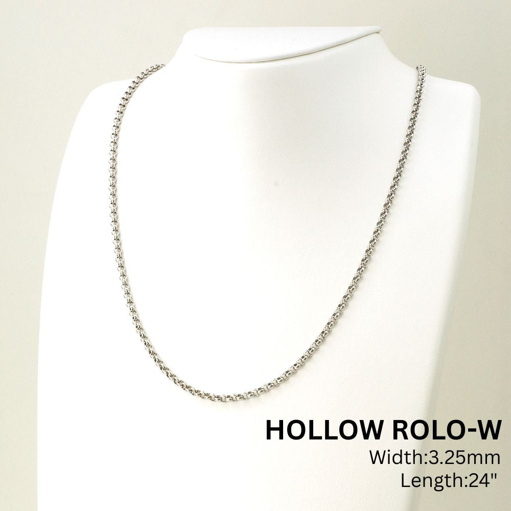 18K WG HOLLOW ROLO