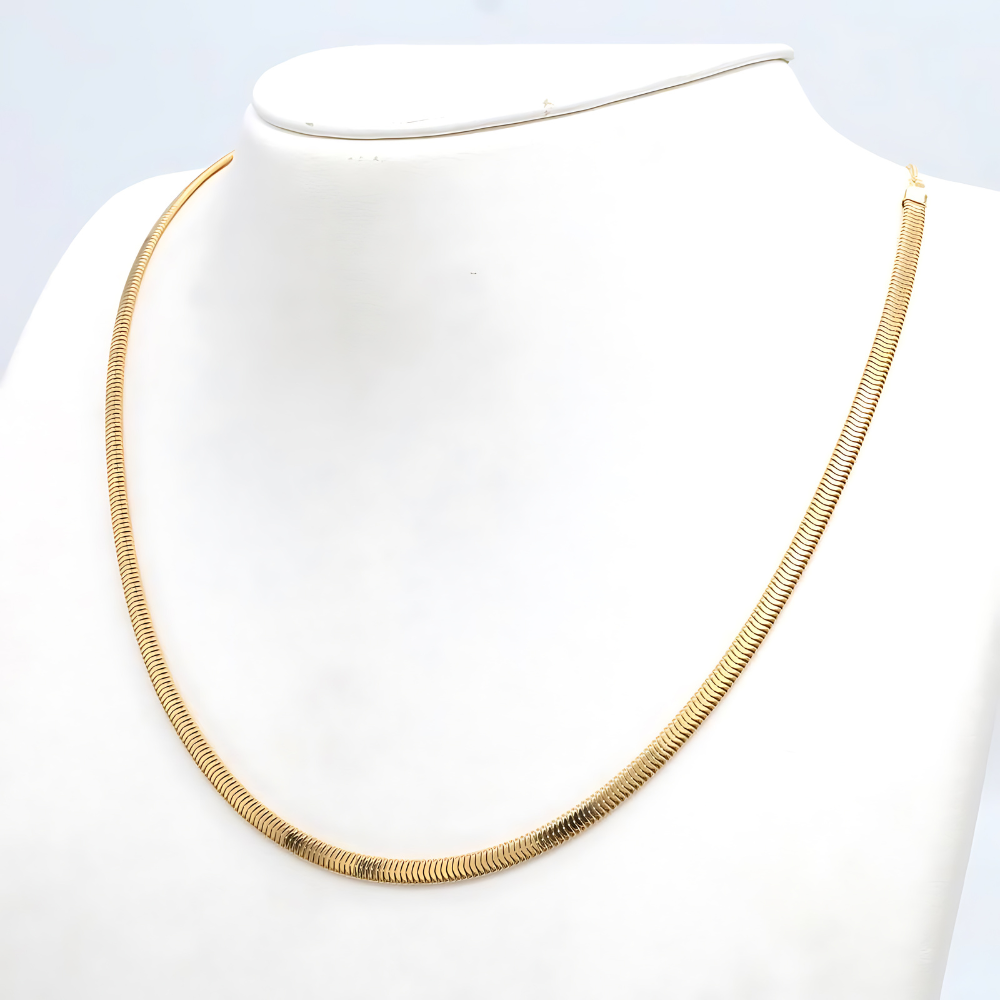 18K YG OVAL SNAKE 3.5 MV 20"