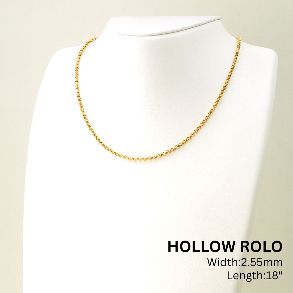 18K YG HOLLOW ROLO