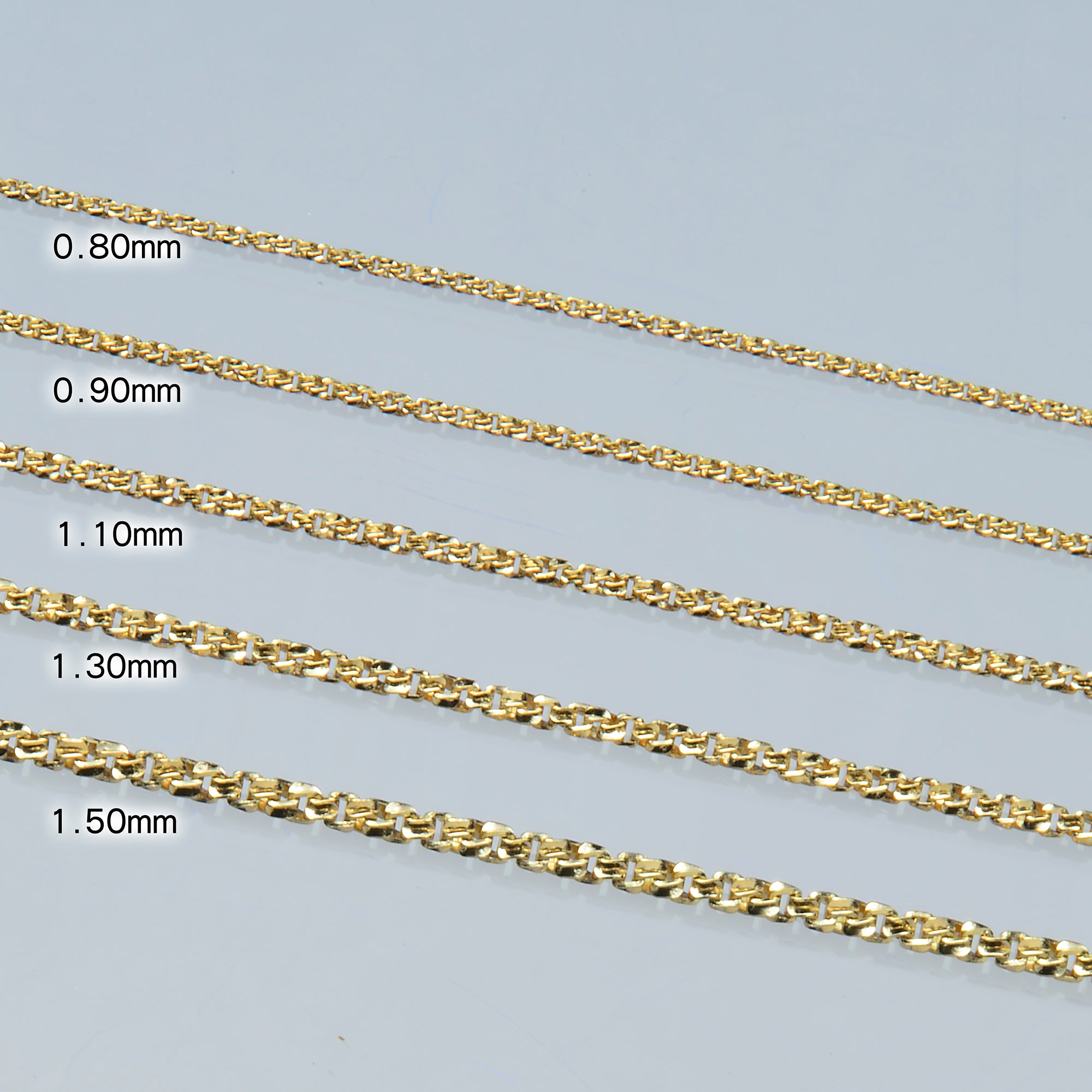 18K Yellow Gold Twister-V Chain Necklace Wholesale| Aurora Trading