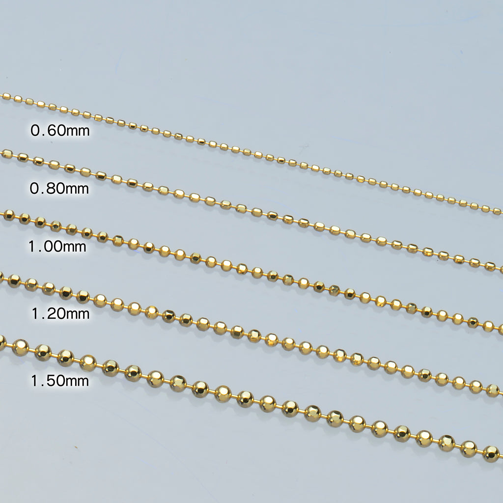 Ball Chain Necklace | 18K Yellow Gold - A, 18 / Logo