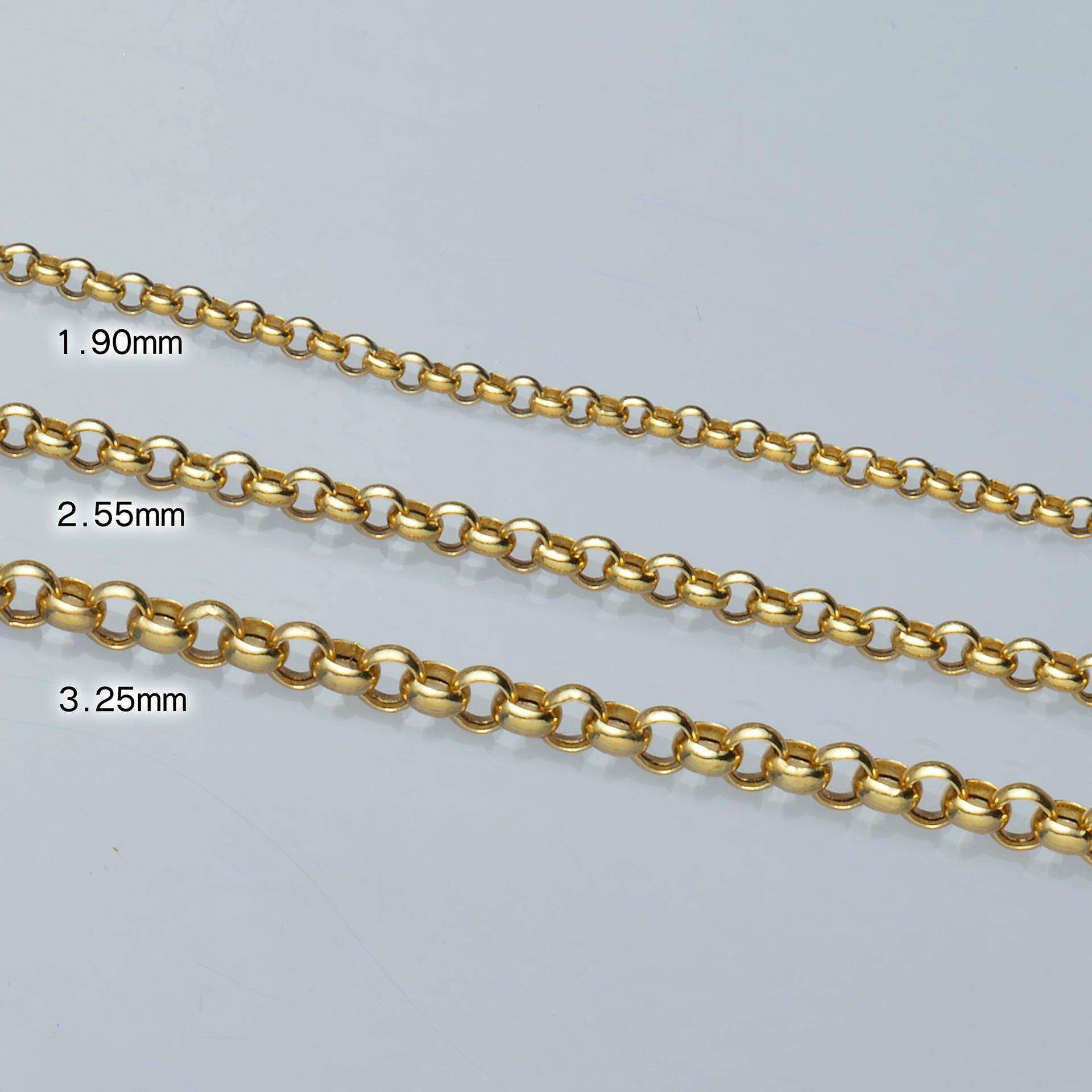 18K Yellow Gold Hollow Rolo Chain Necklace Wholesale| Aurora