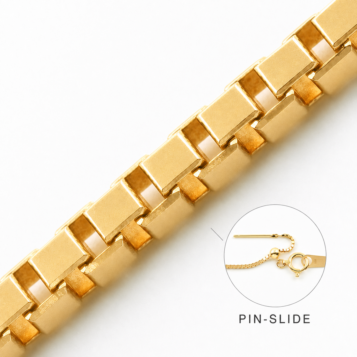 18K YG VENETIAN PIN SLIDE