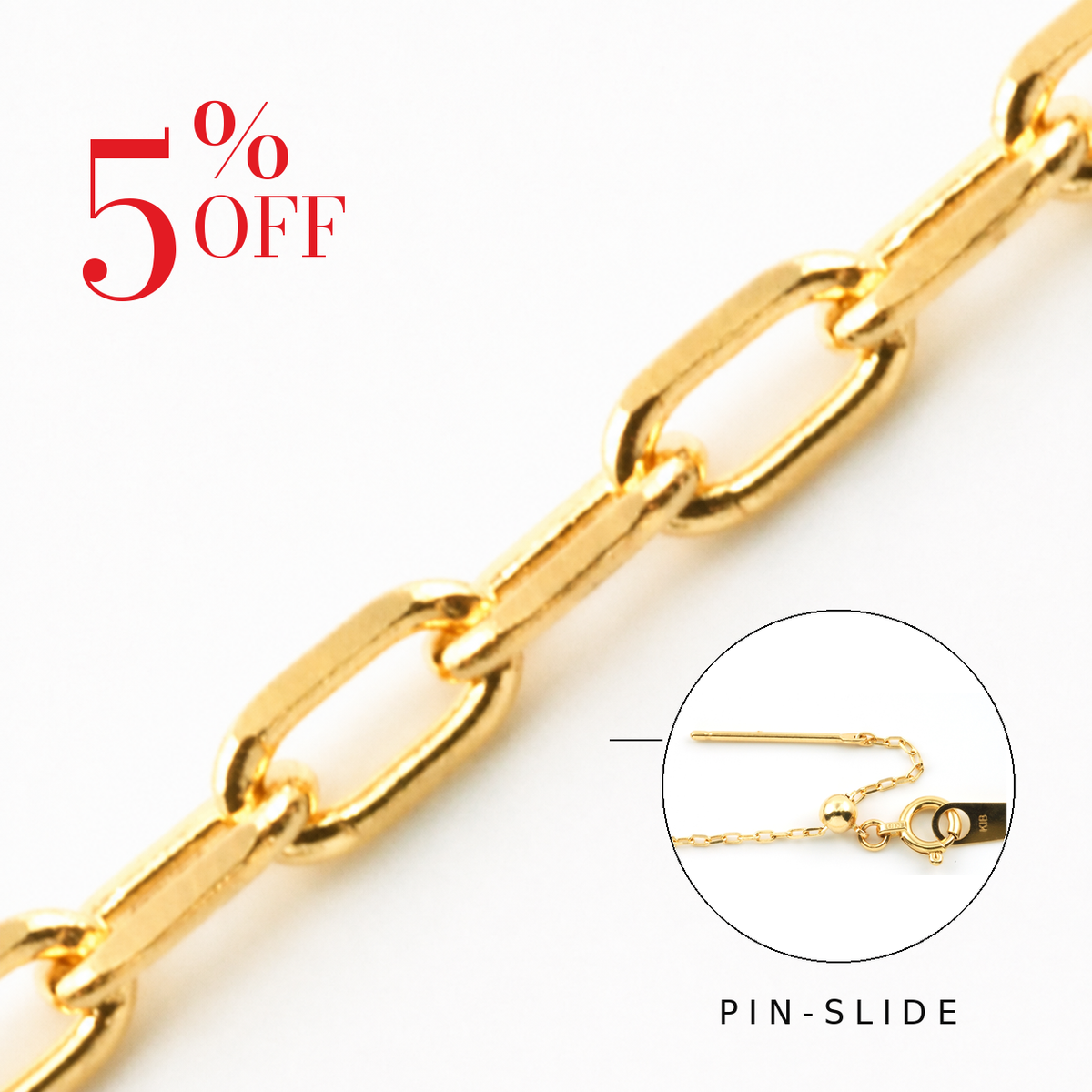 18K YG ANCHOR-DC PIN SLIDE
