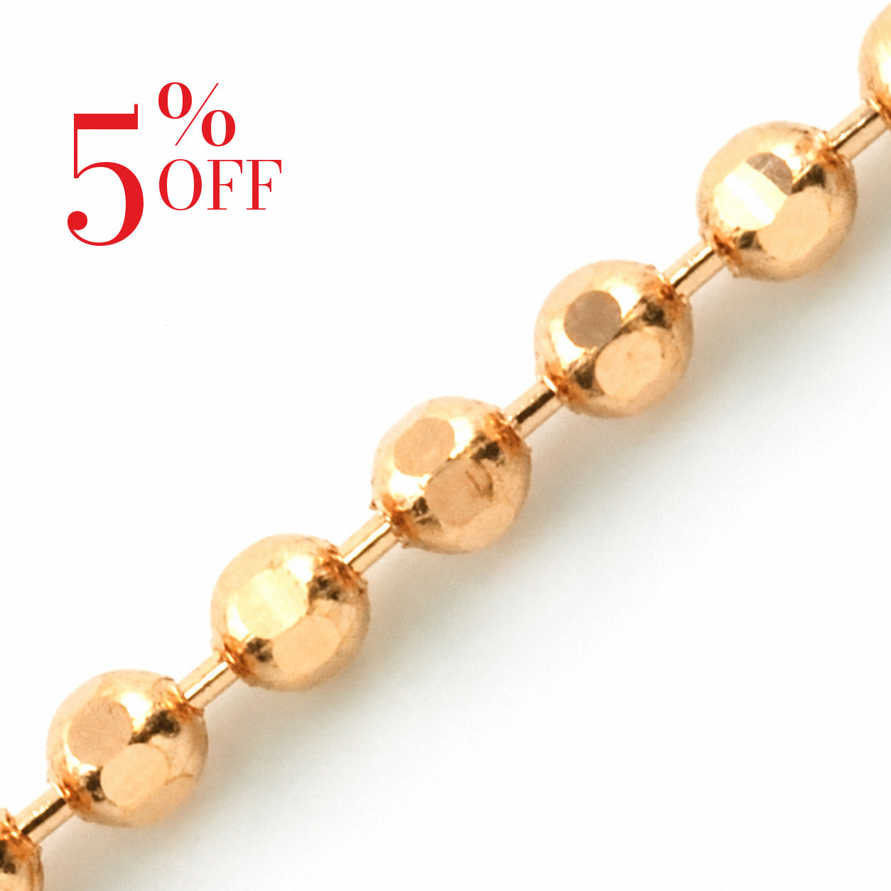 18K ROSE BALL CHAIN