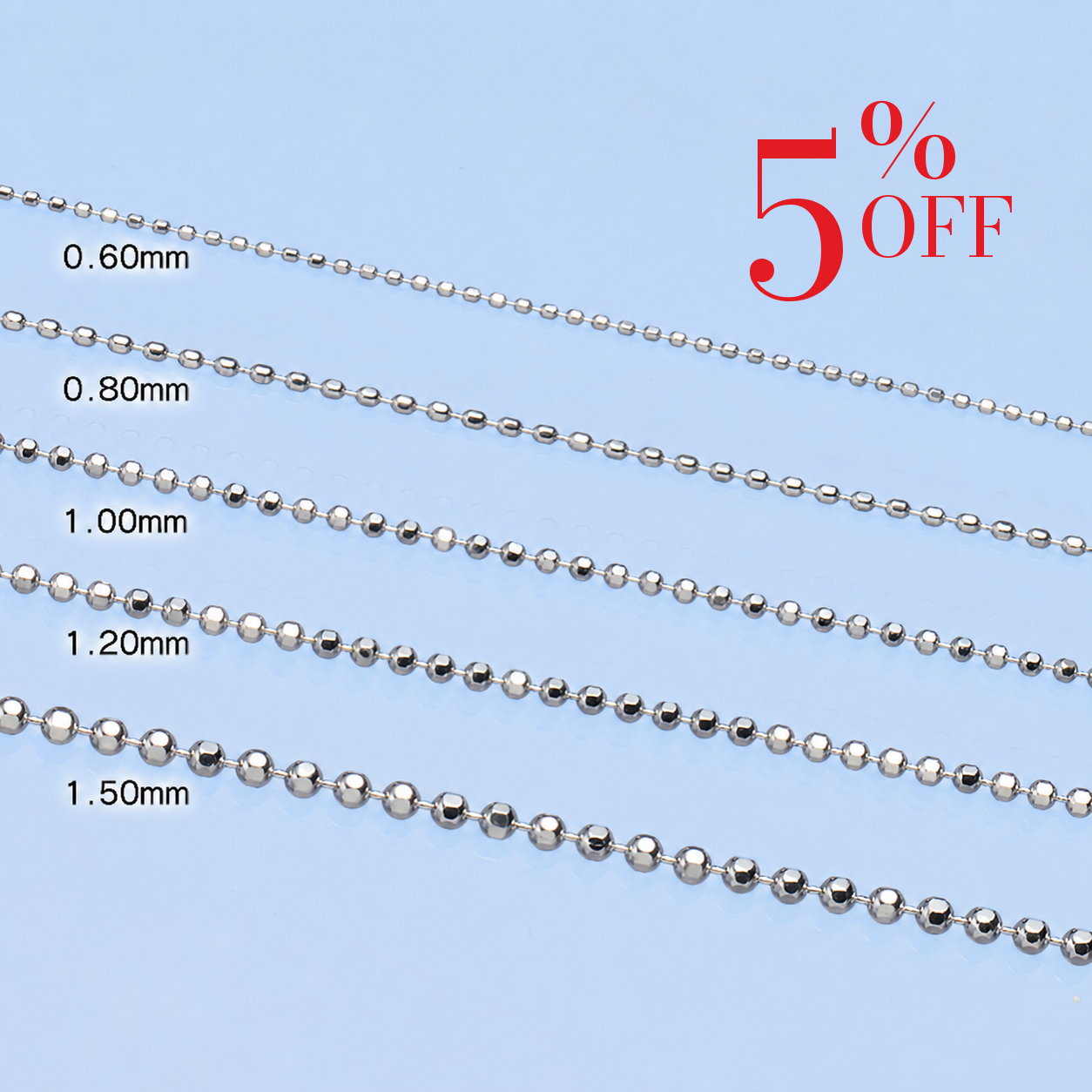18K WG BALL CHAIN