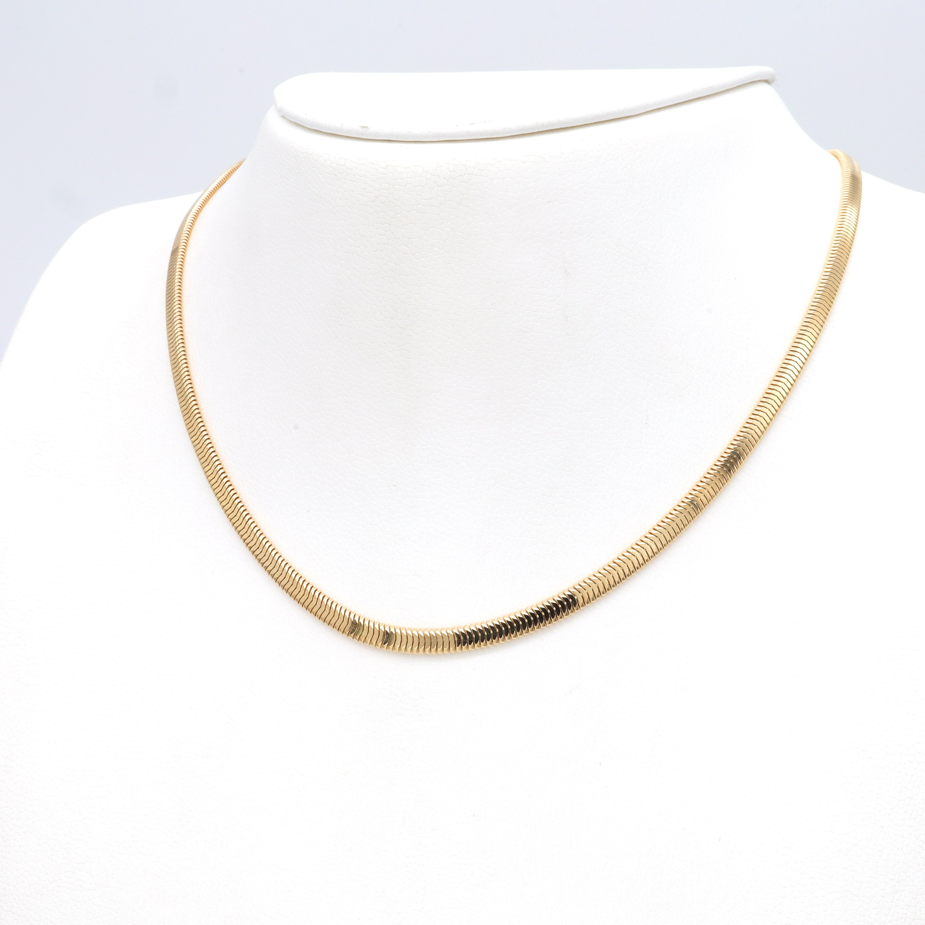 18K YG  OVAL SNAKE 3.5 MV 16"