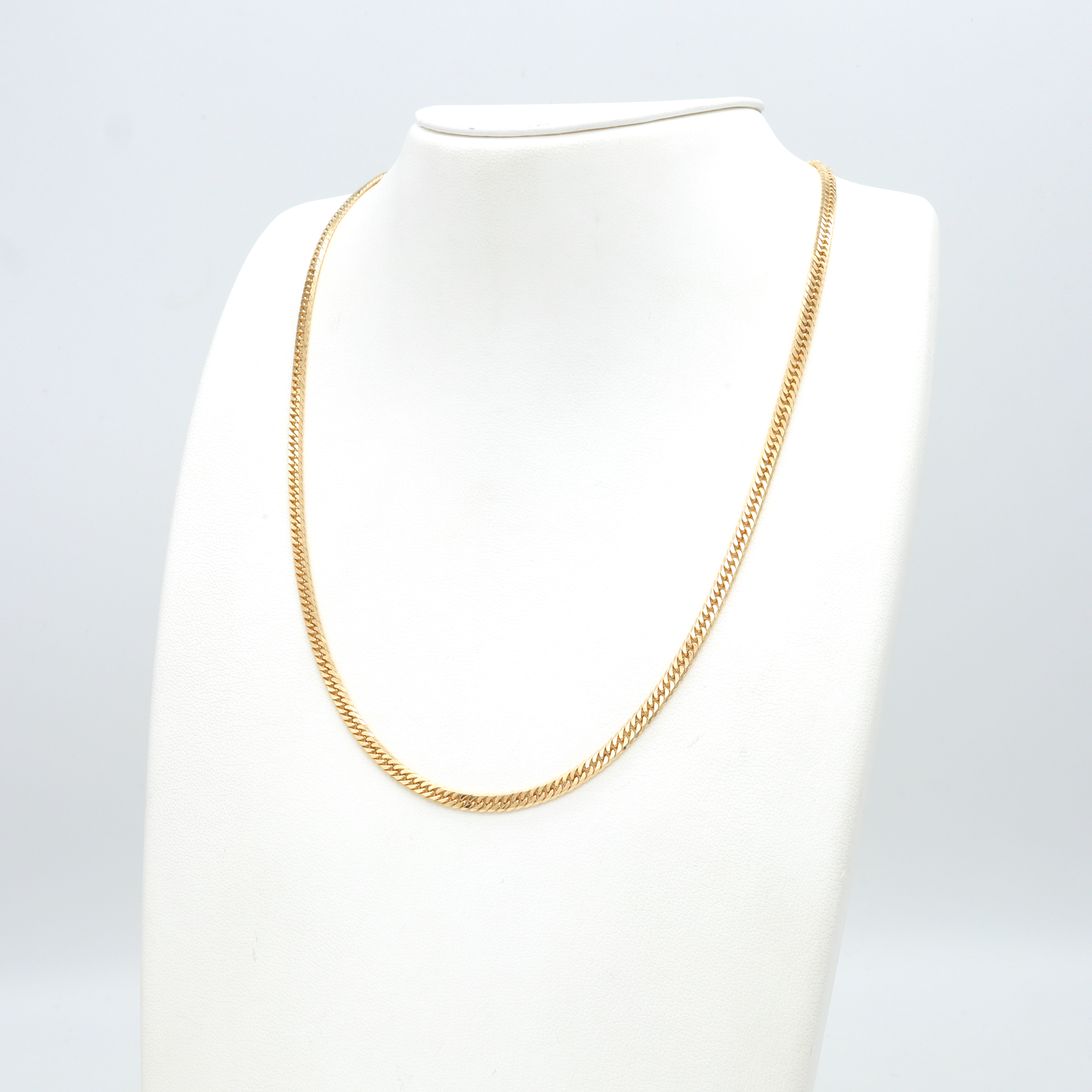 18K YG W.CURB-6DC NECKLACE